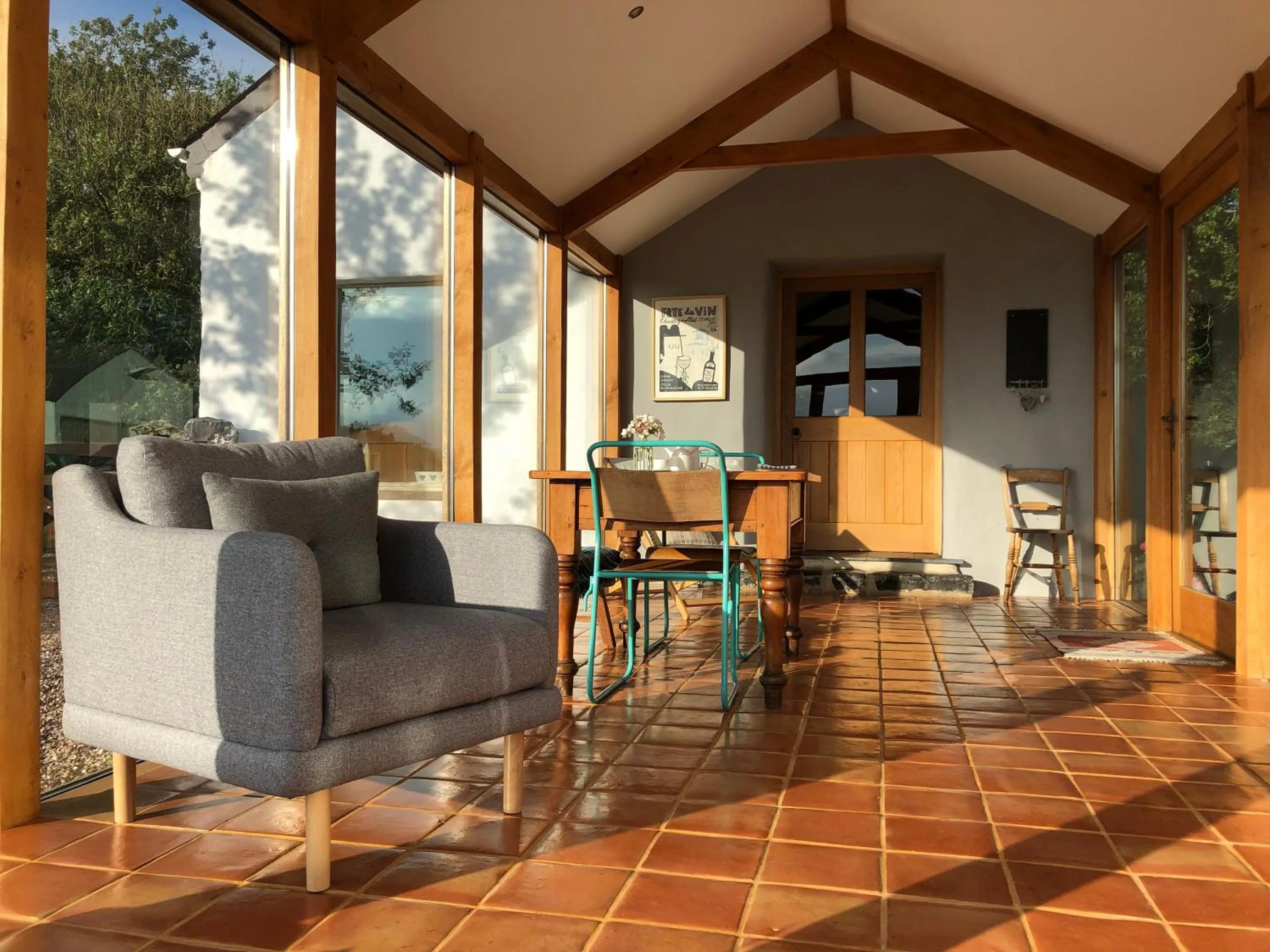 Seating area in Dan y Graig Barn, Carmarthen