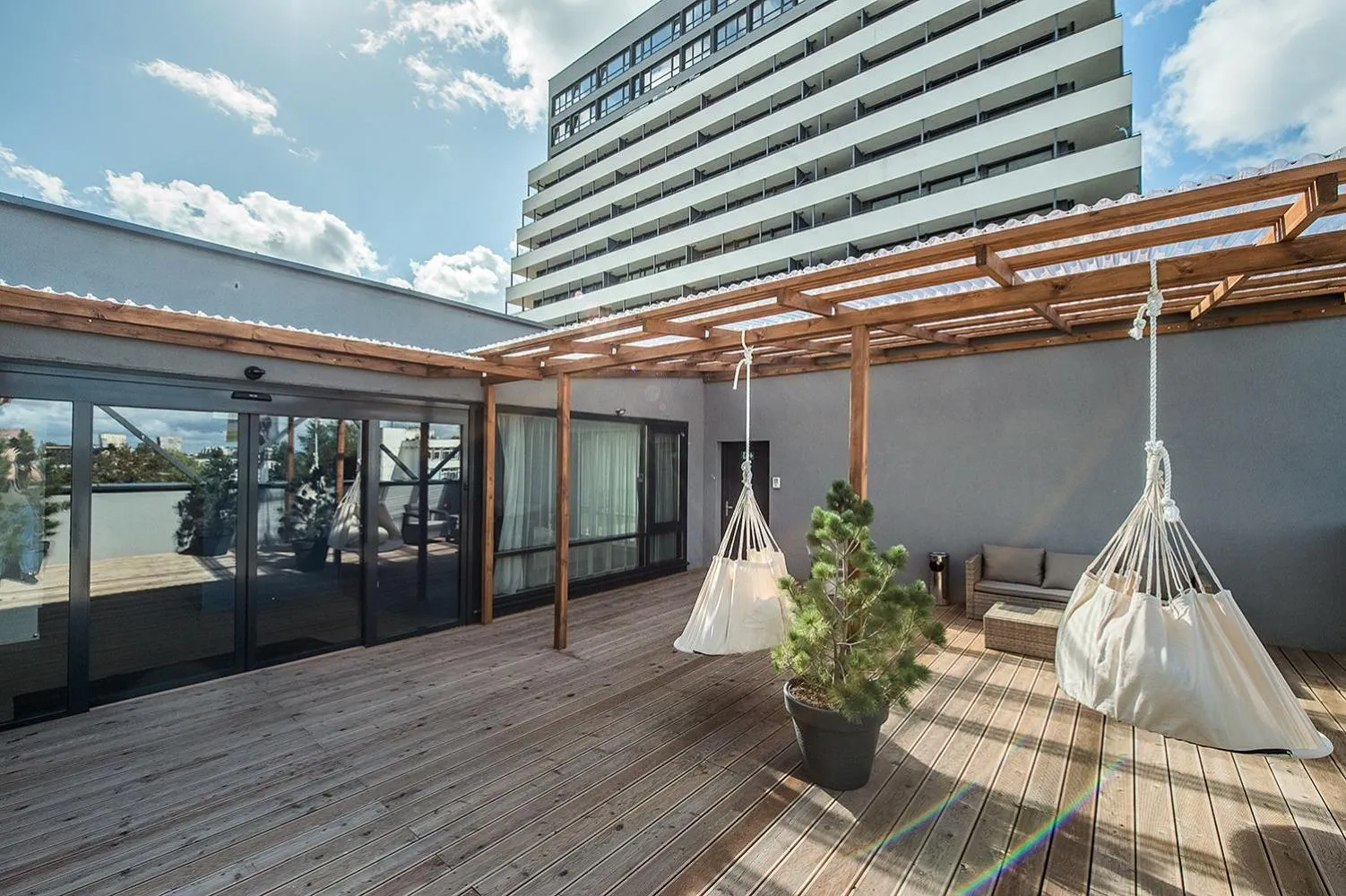 Balcony/Terrace in Zaliakalnio terasos apartamentai