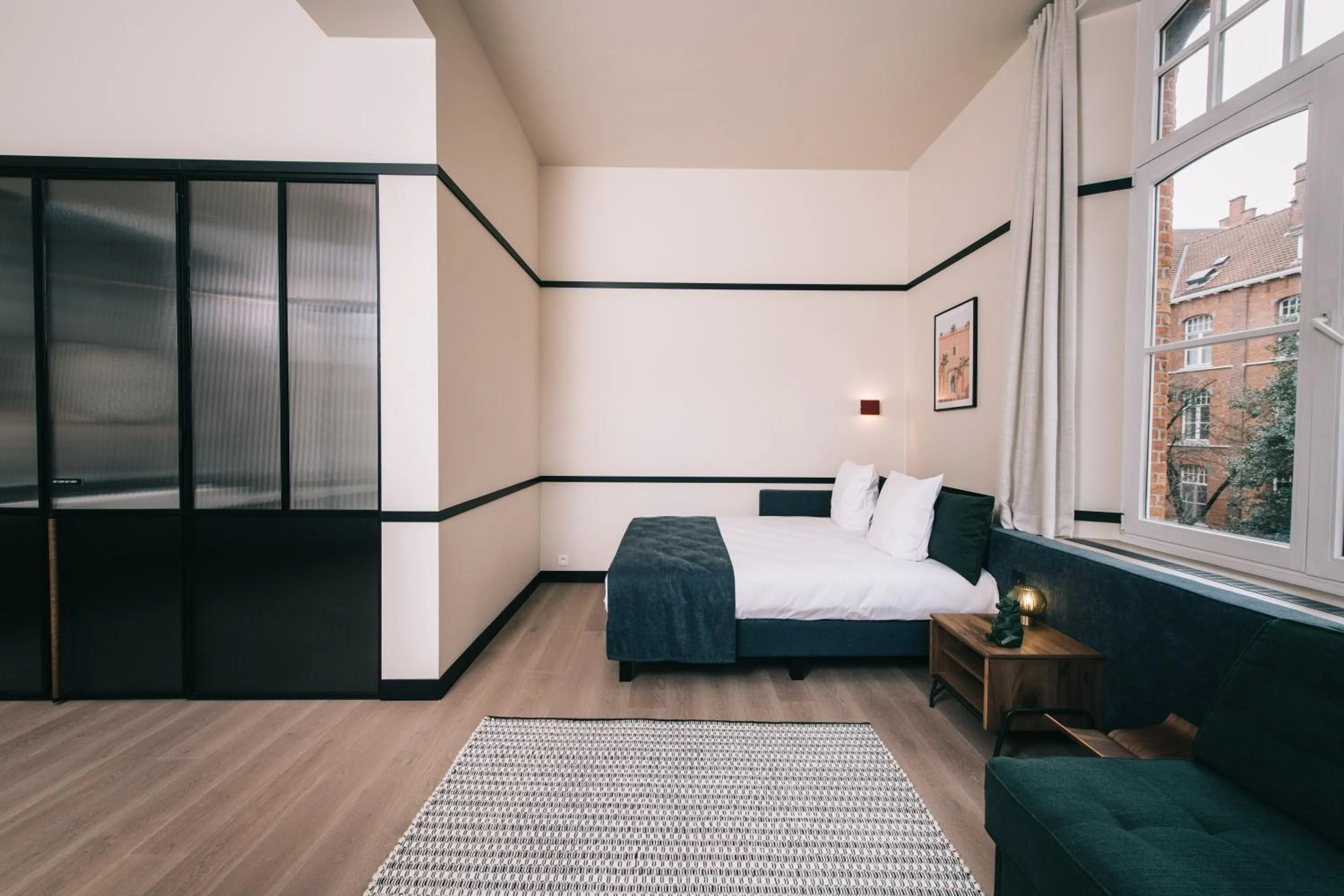 Bed in Getaway Studios Gent