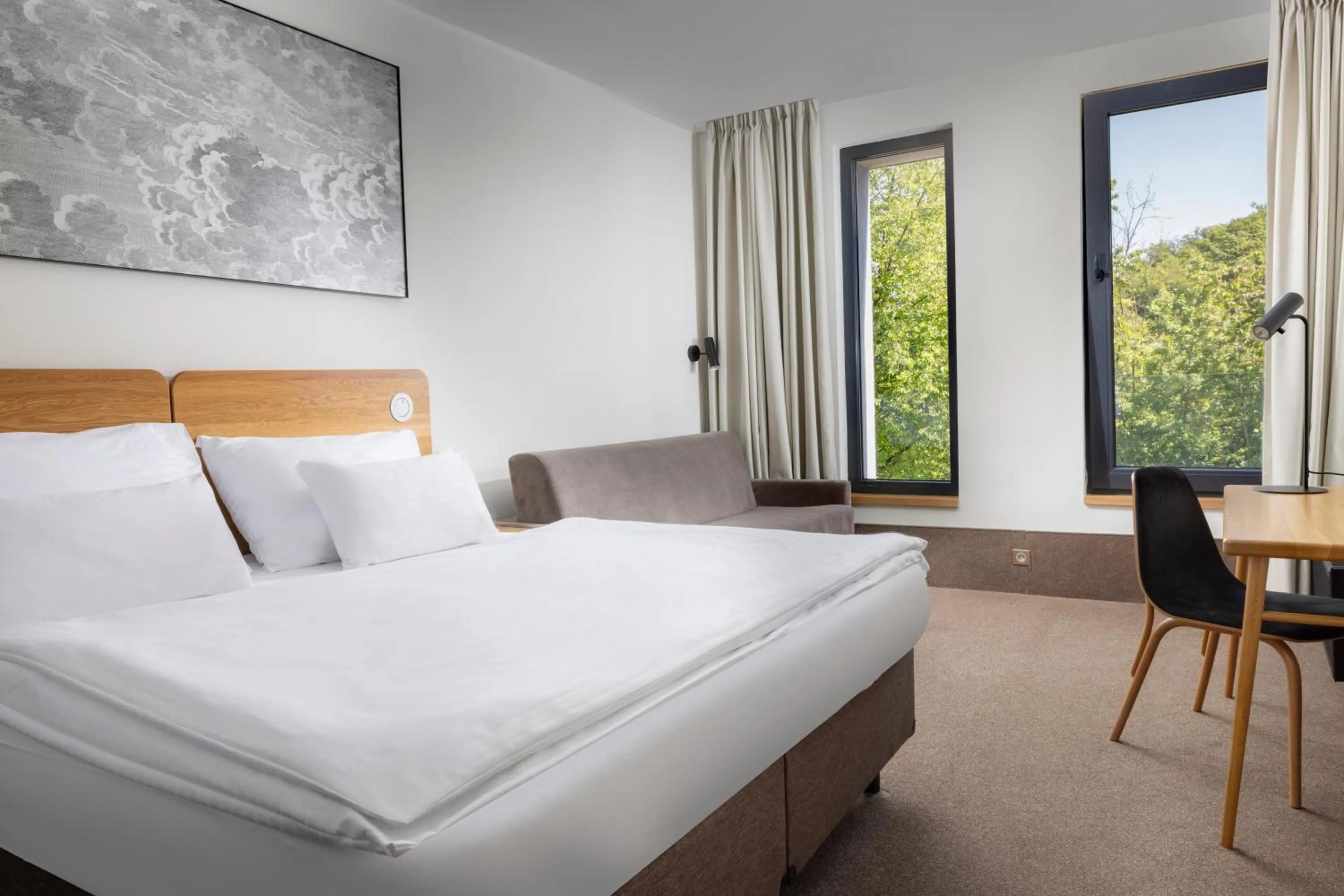 Bed in Hotel Golf Prague