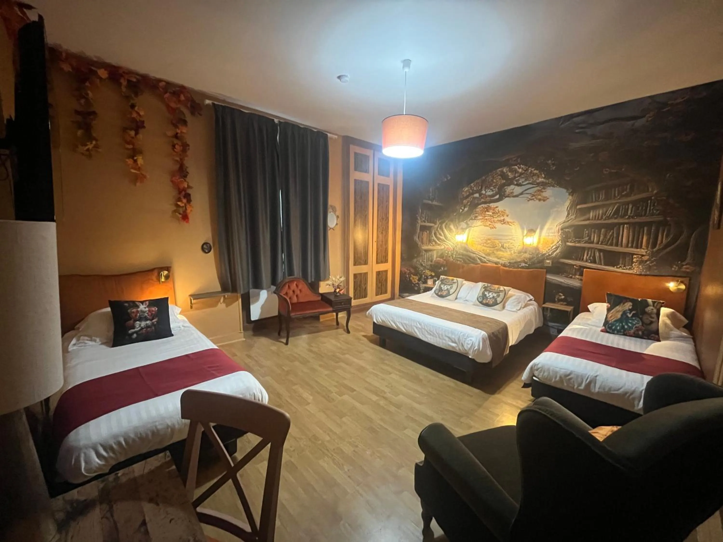 Bed in Logis Hôtel Le Cygne