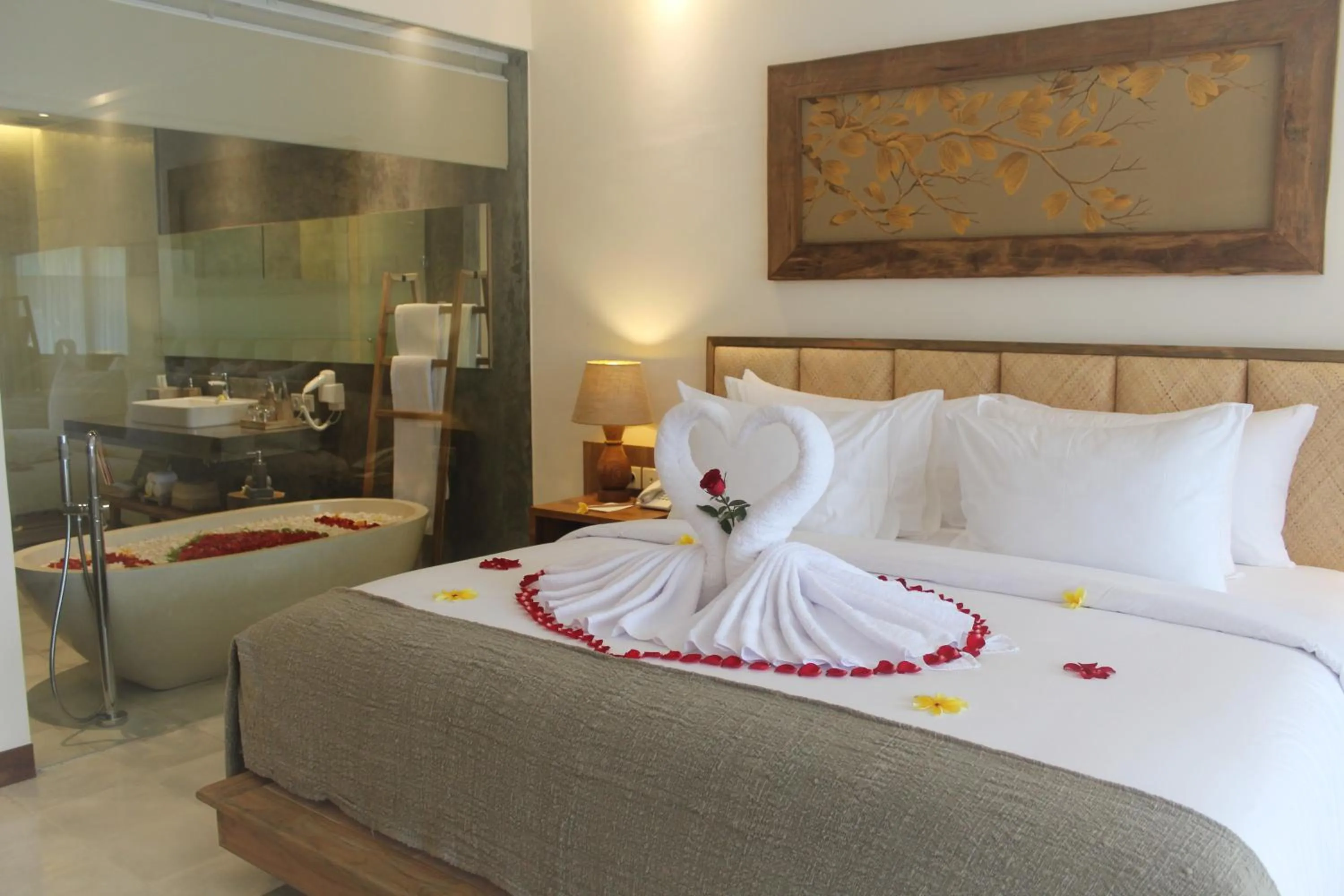 Bed in Purana Suite Ubud