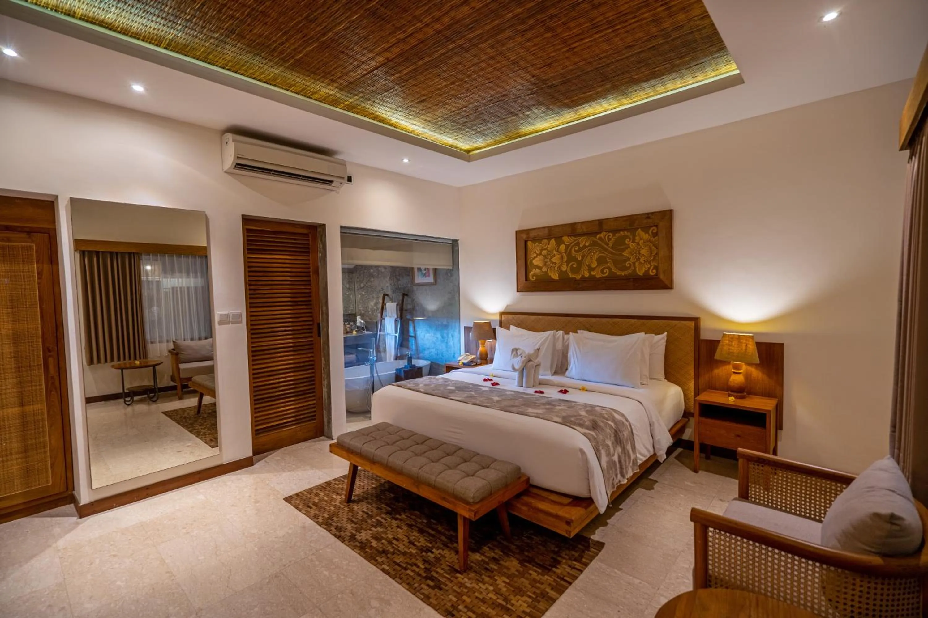 Bed in Purana Suite Ubud