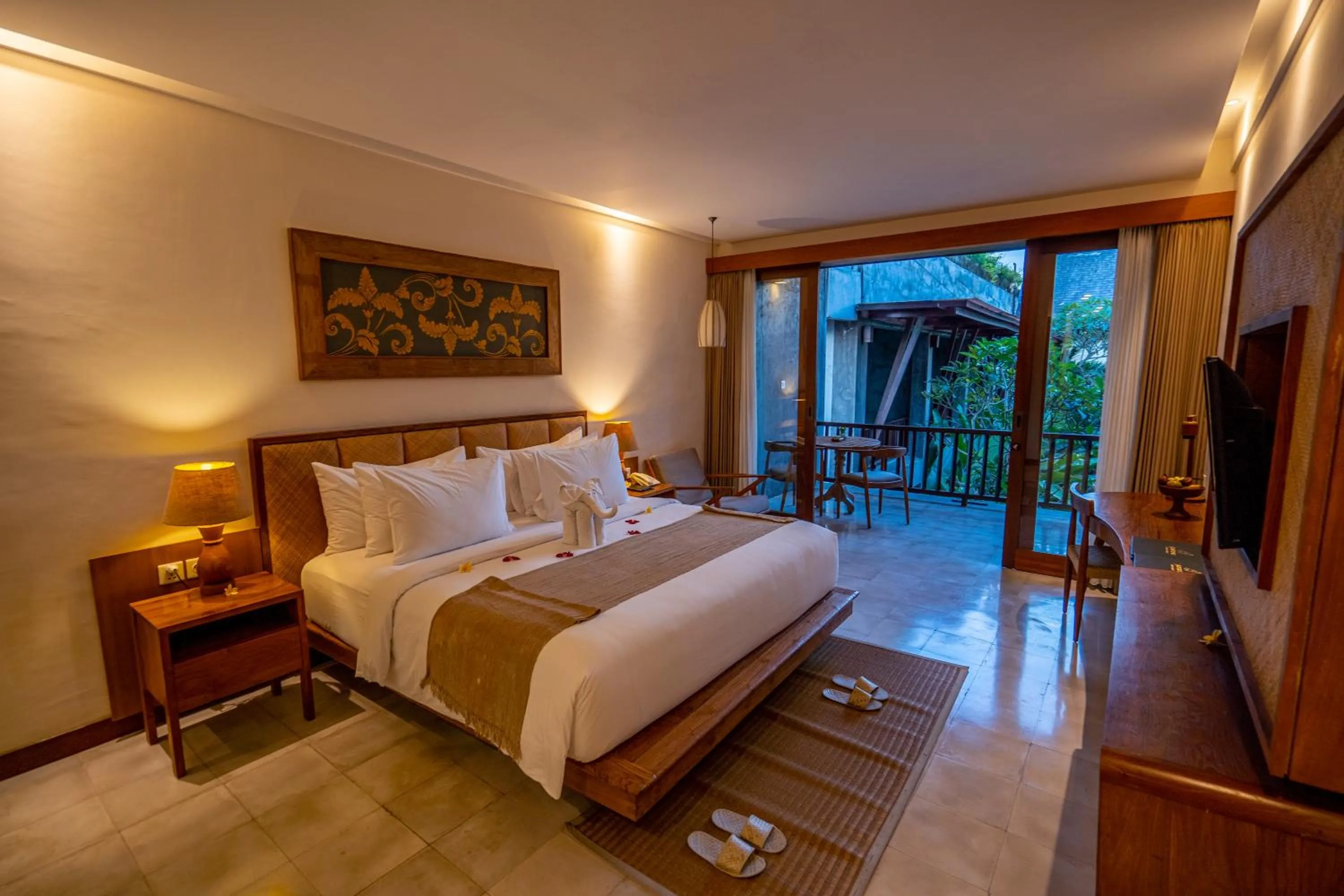 Bed in Purana Suite Ubud