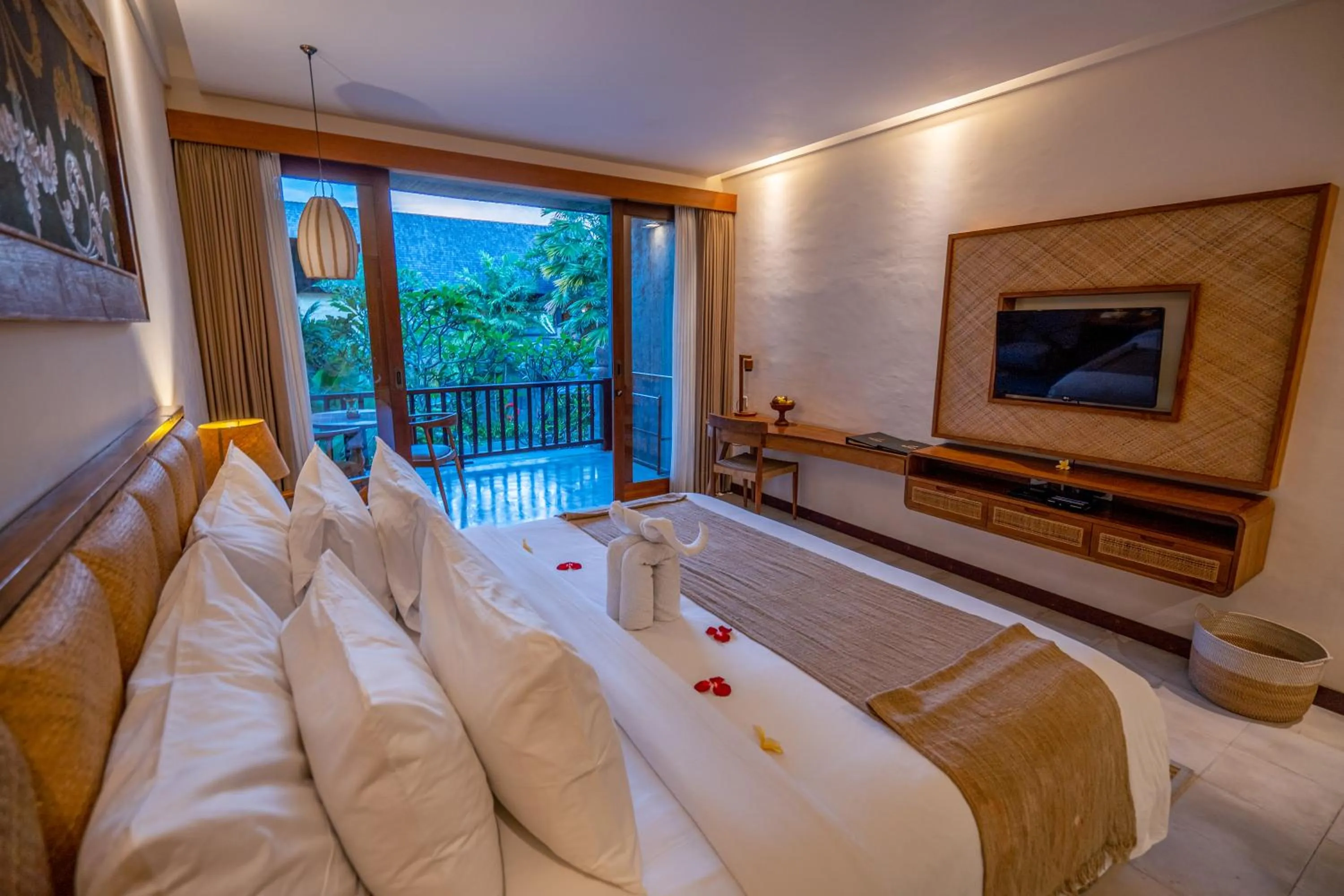 Bed in Purana Suite Ubud