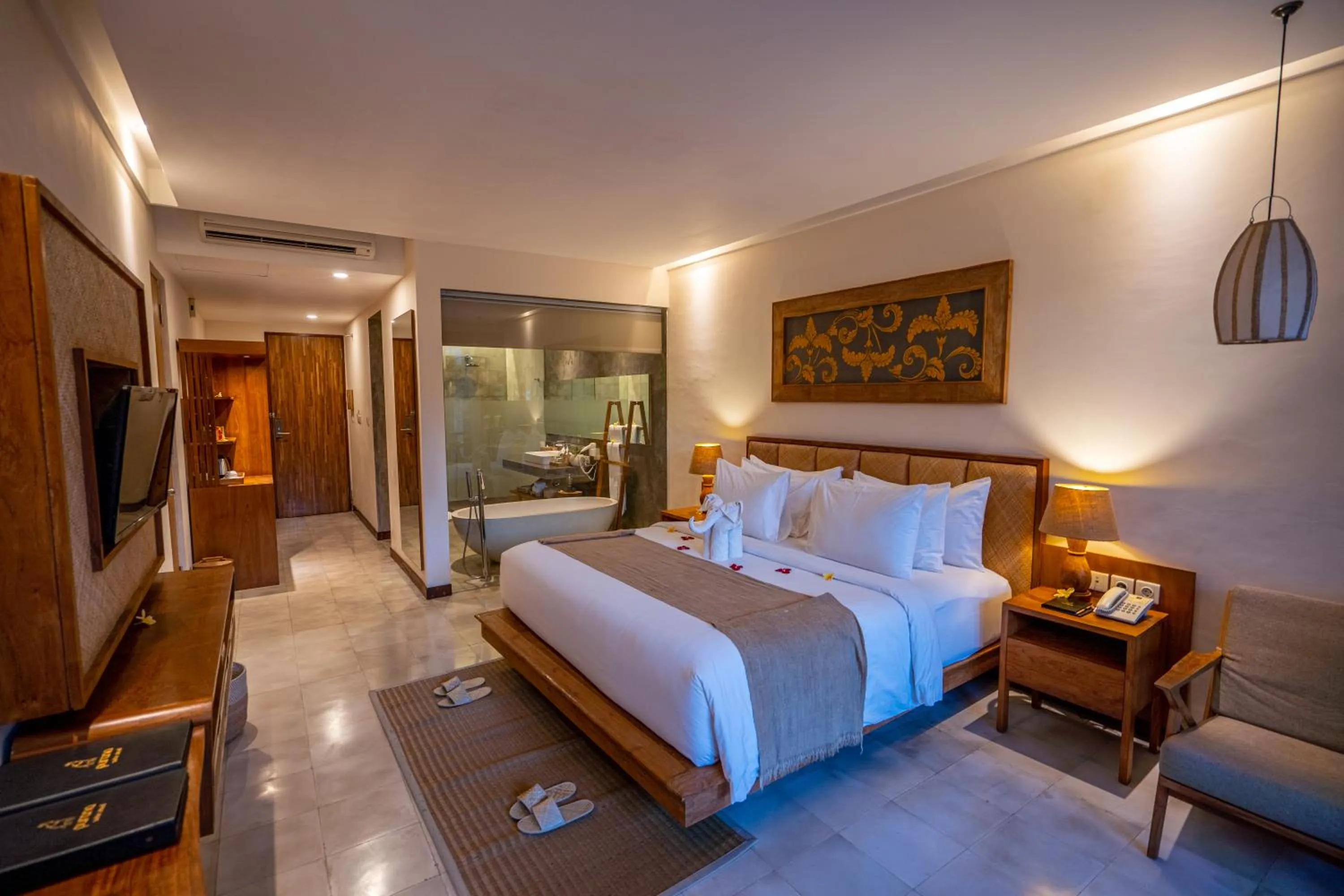 Bed in Purana Suite Ubud