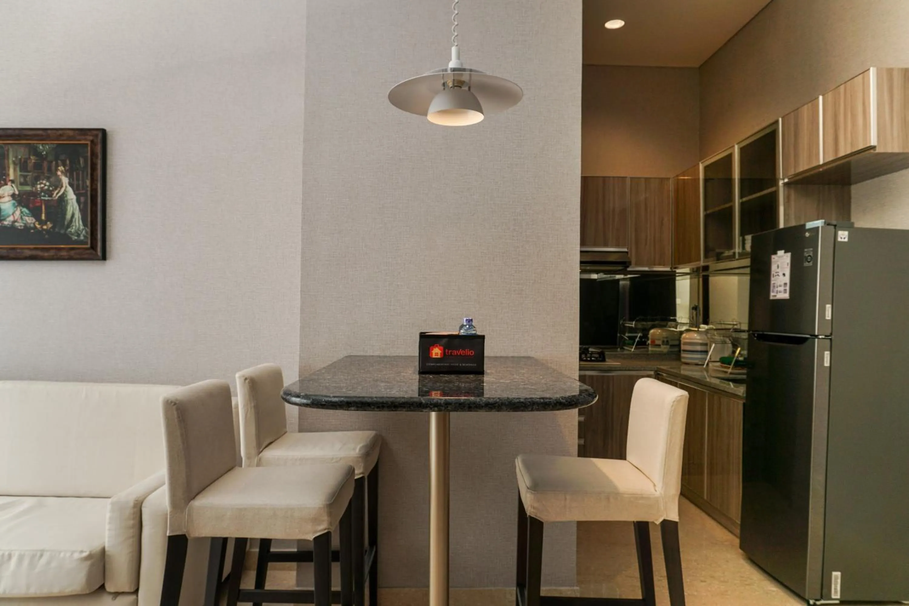 Dining area in Fabulous 2BR Apartment Lucky Tower Residence By Travelio