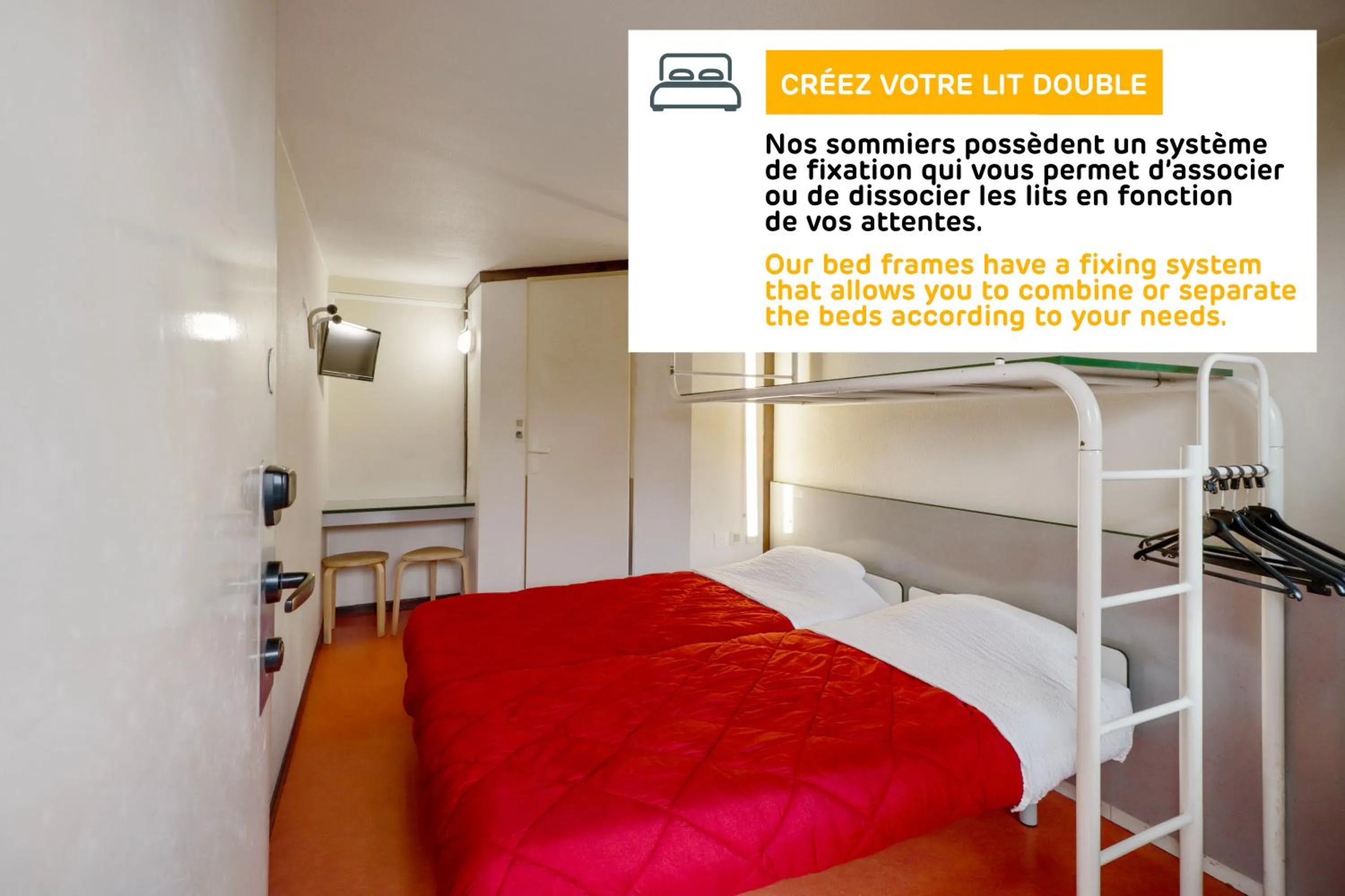 Bedroom, Bed in Première Classe Lille Sud Henin Beaumont