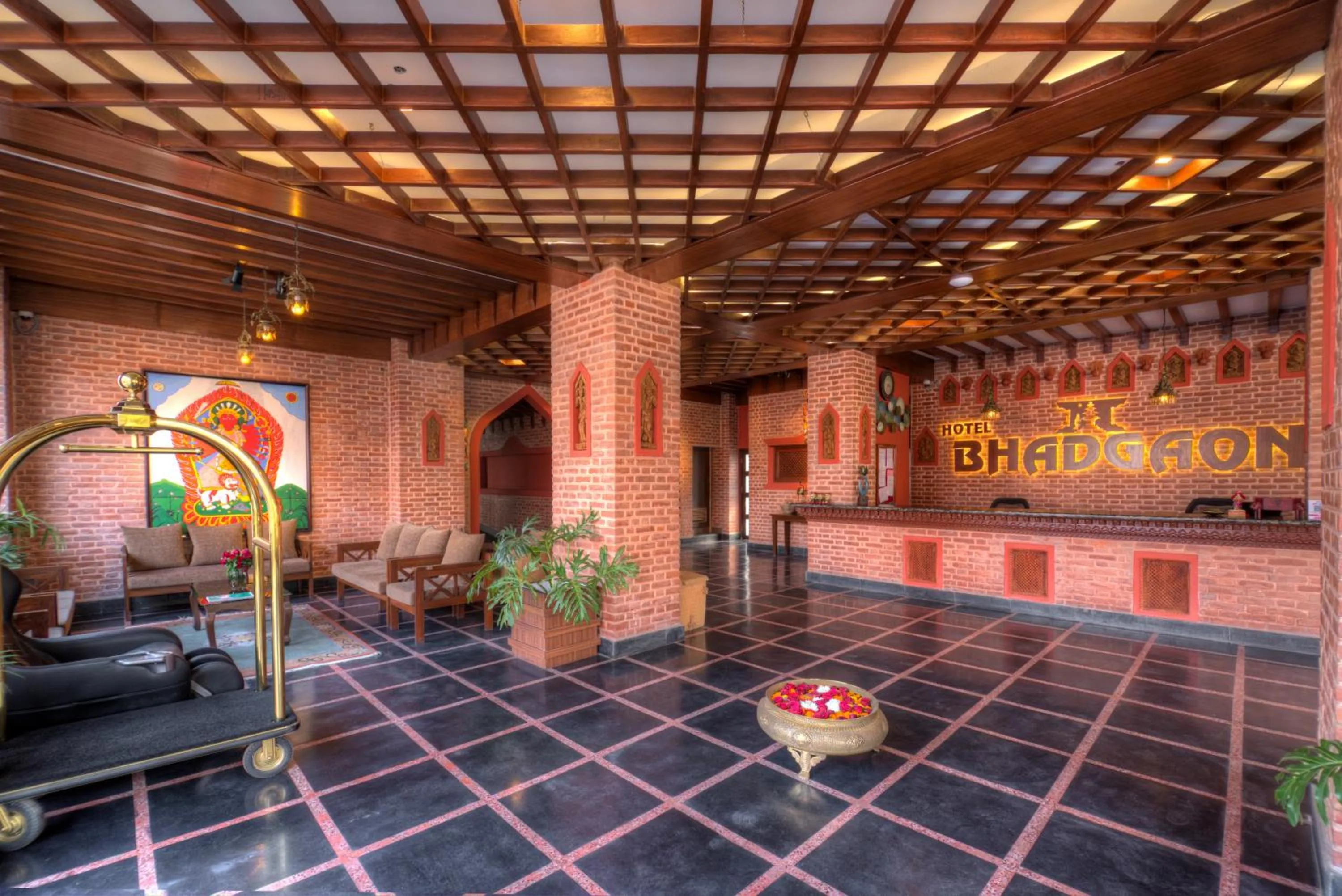 Lobby or reception in Hotel Bhadgaon