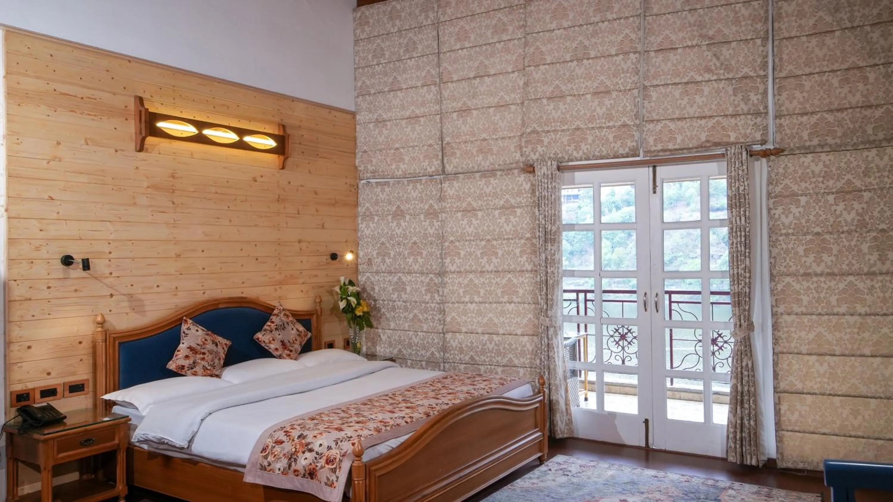 Bed in Neelesh Inn- A Luxury Lake View Hotel- 20 kms from Nainital