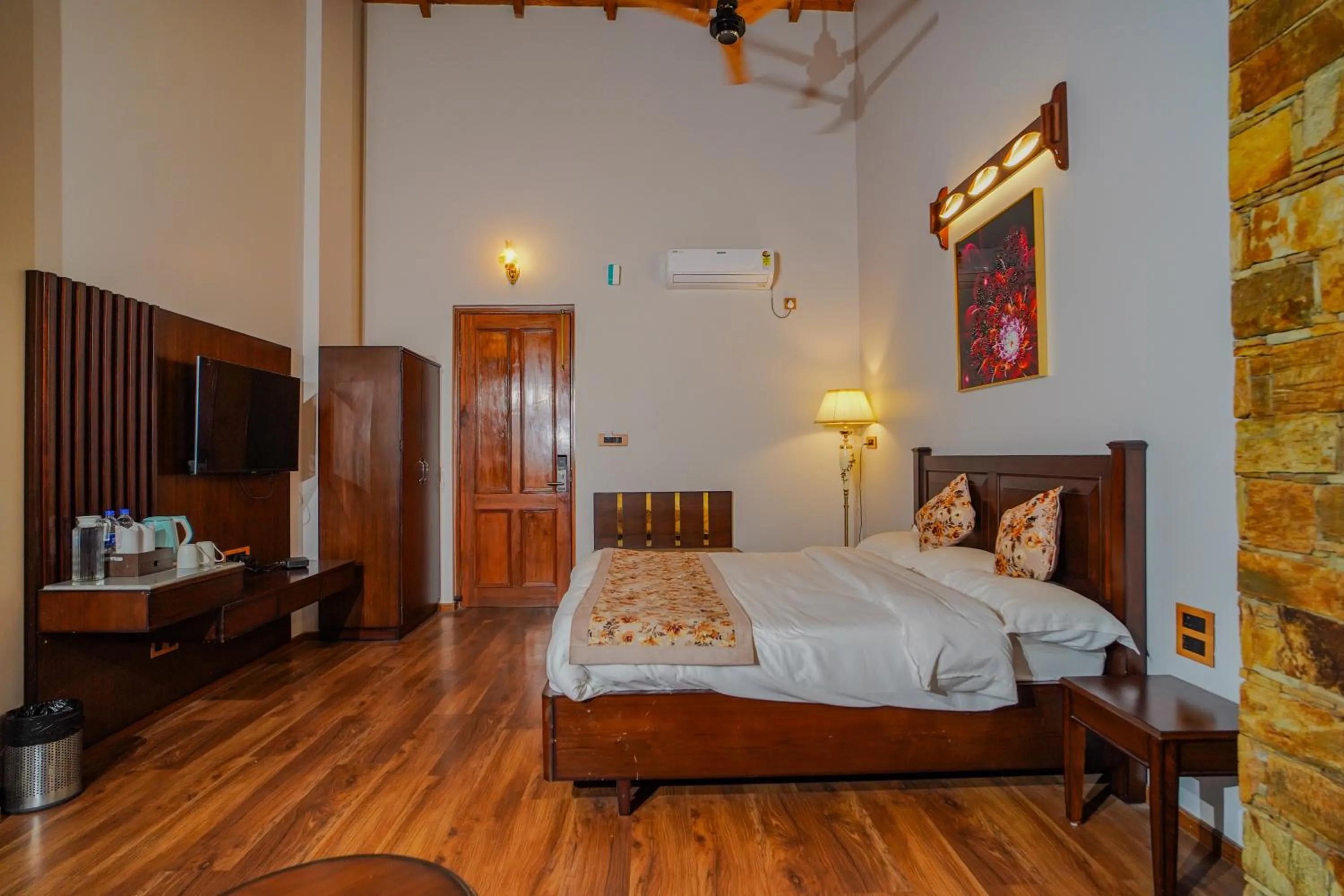 Bed in Neelesh Inn- A Luxury Lake View Hotel- 20 kms from Nainital