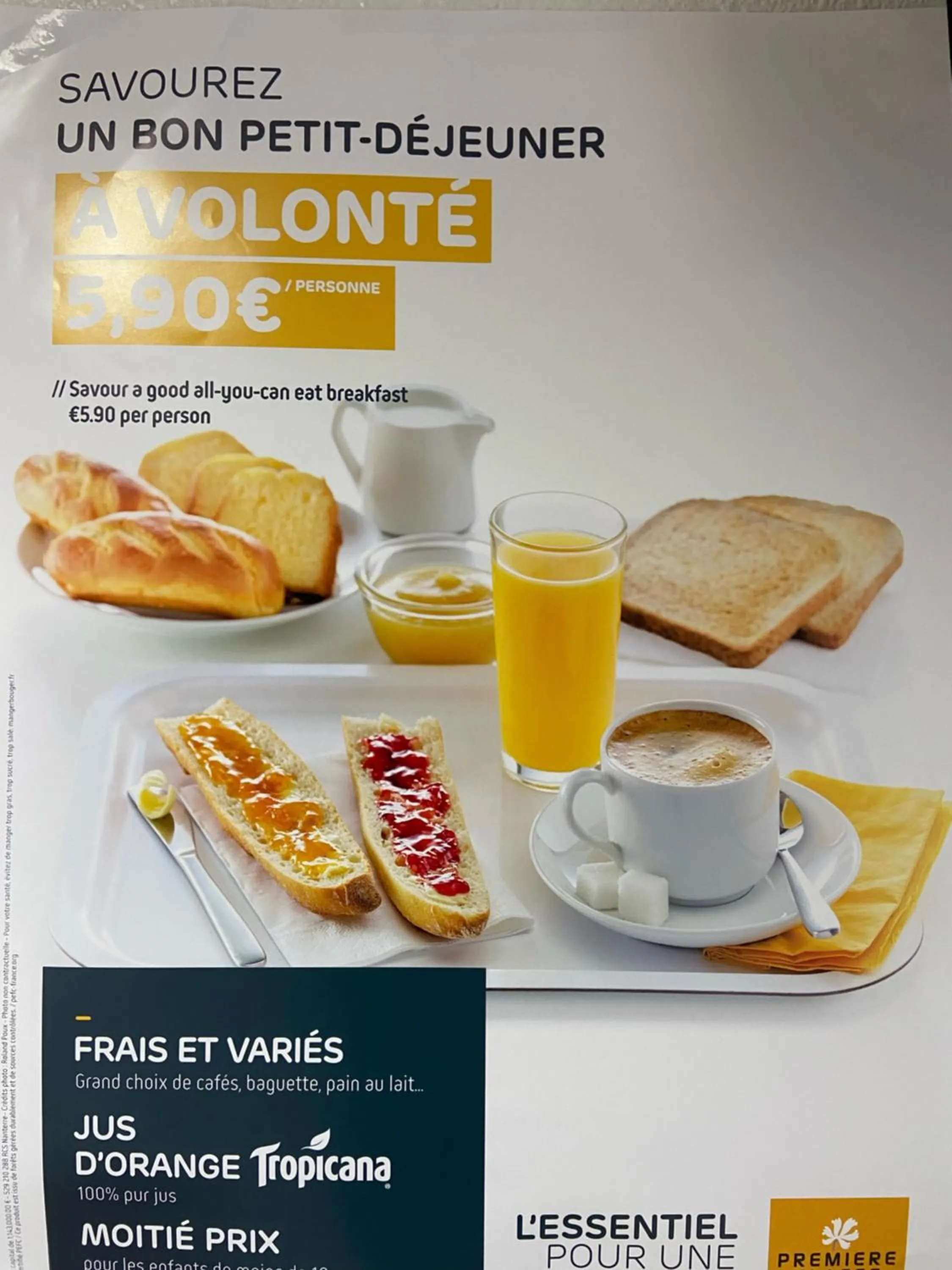 Breakfast in Première Classe Montluçon Saint Victor