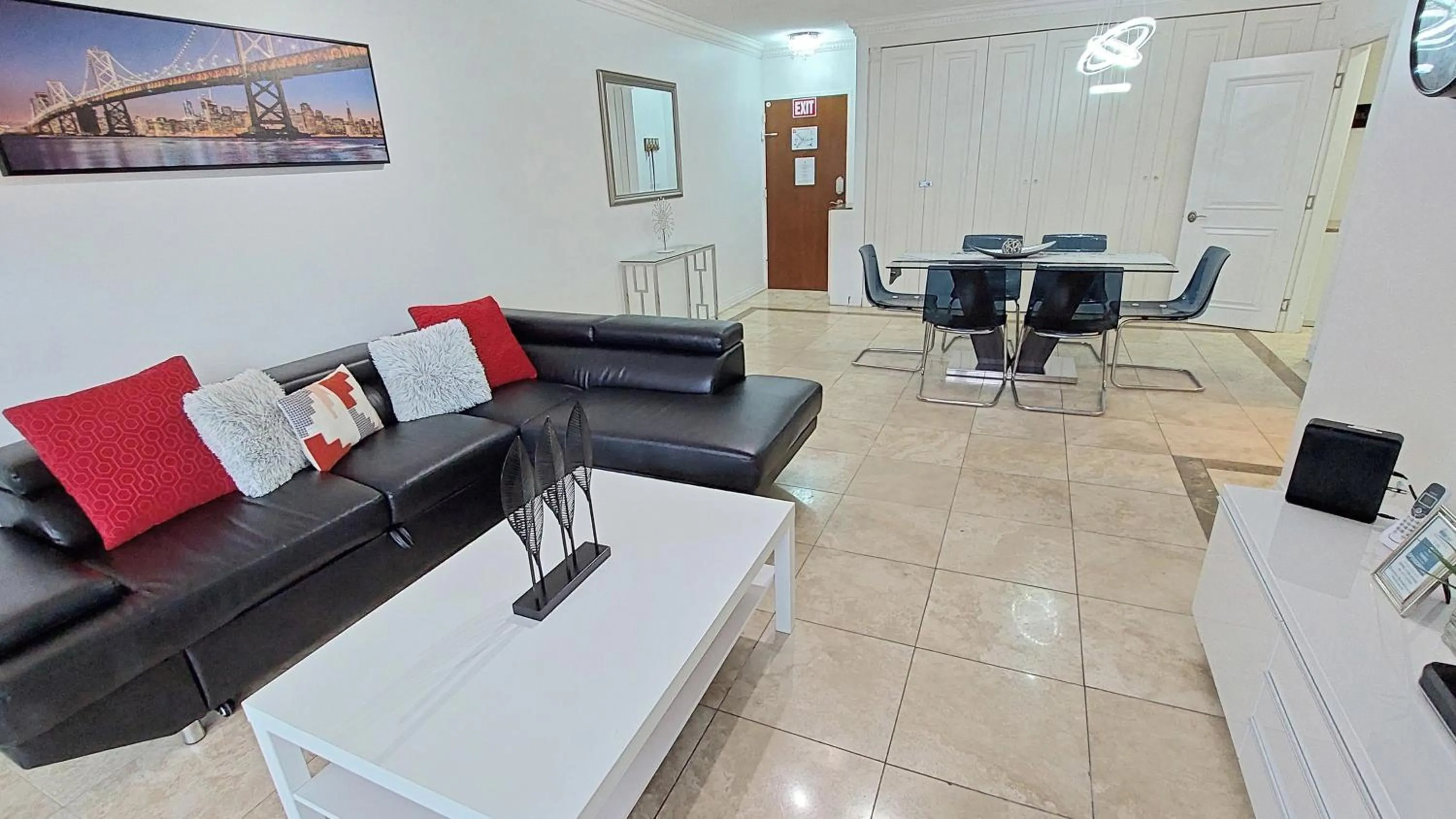 Living room in The Tides Apartments on the beach