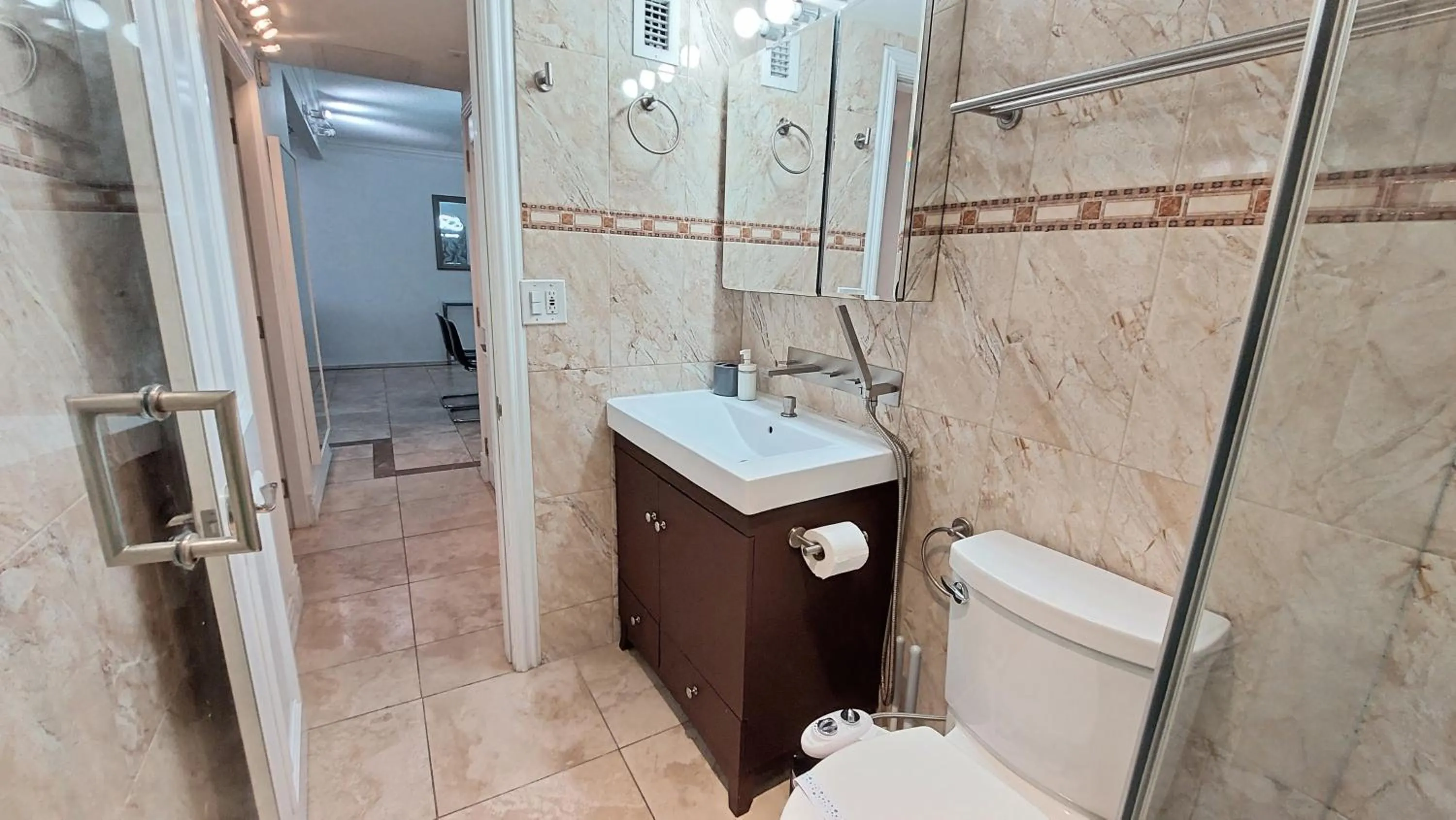Bathroom in The Tides Apartments on the beach