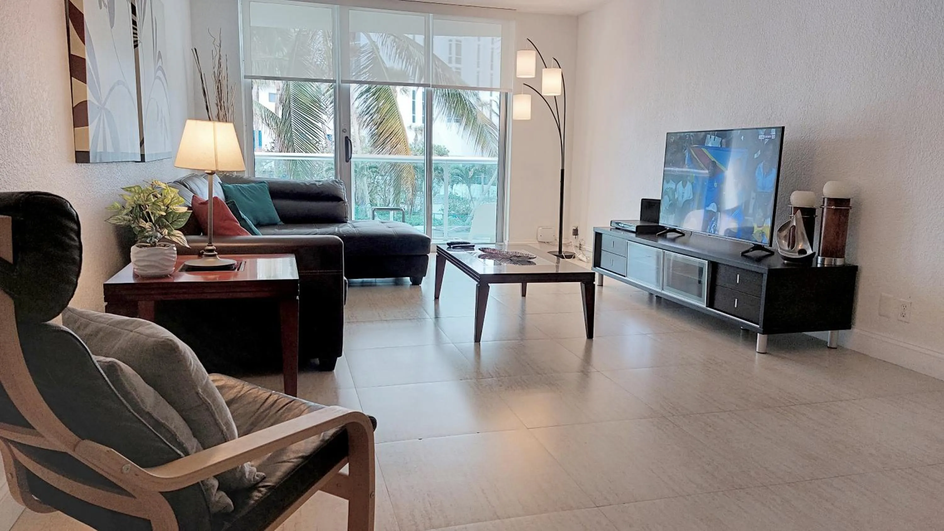 Living room in The Tides Apartments on the beach