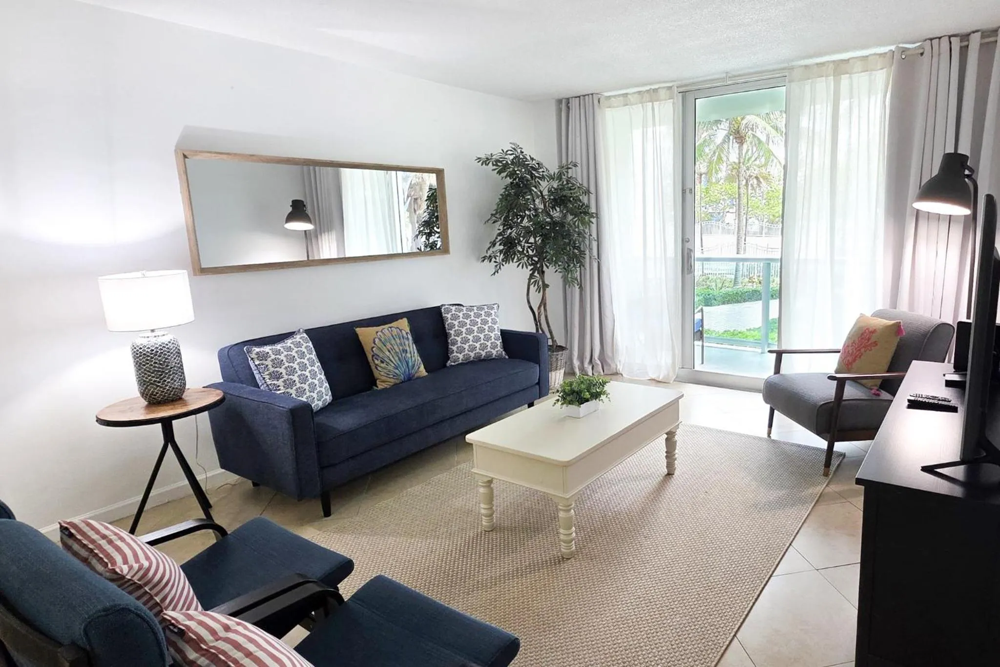 Living room in The Tides Apartments on the beach