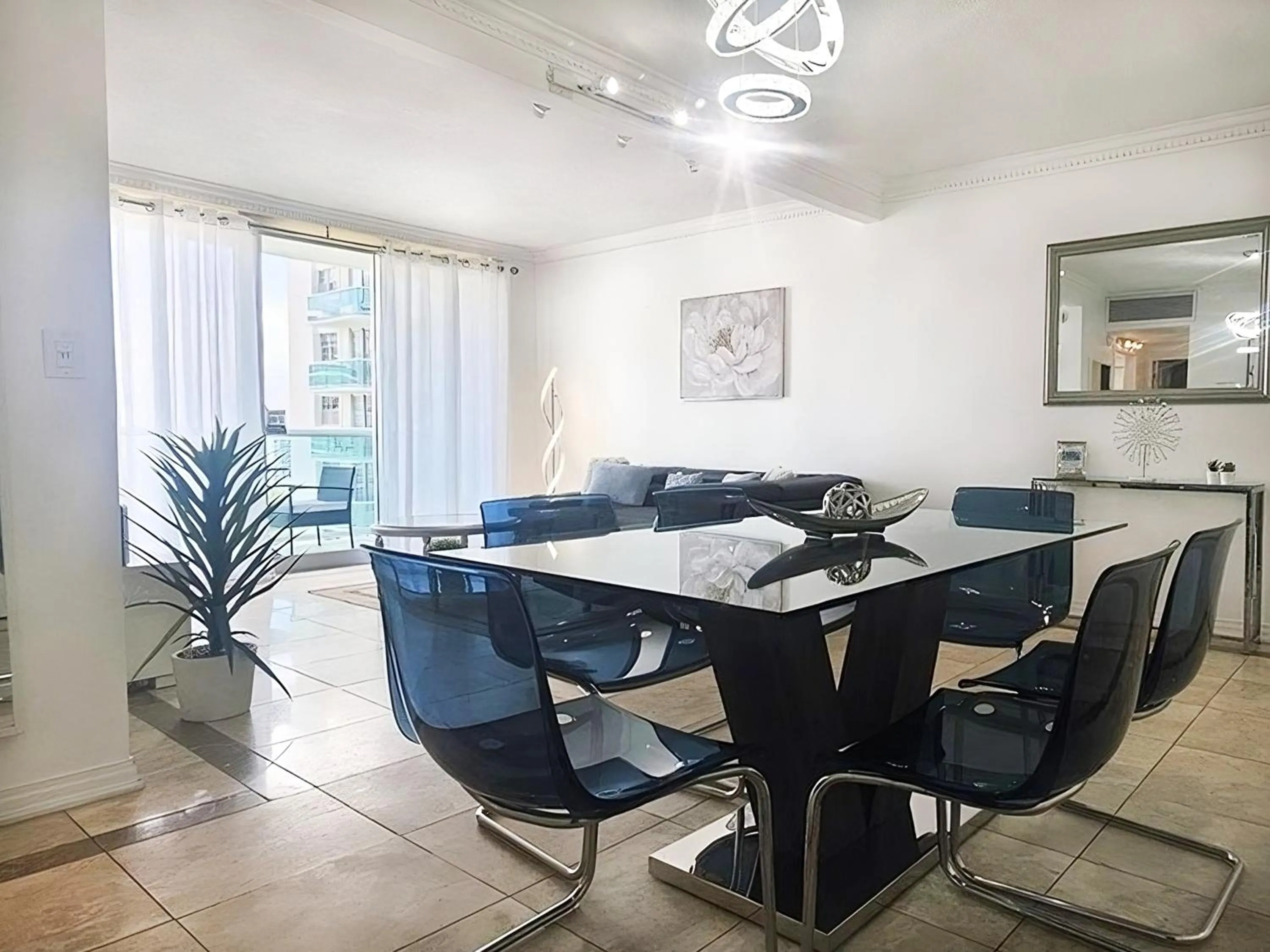 Living room in The Tides Apartments on the beach