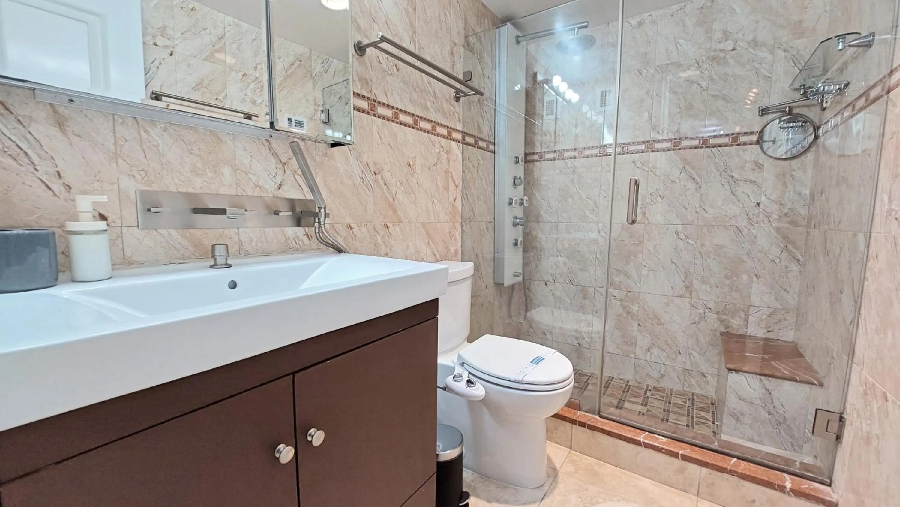 Bathroom in The Tides Apartments on the beach