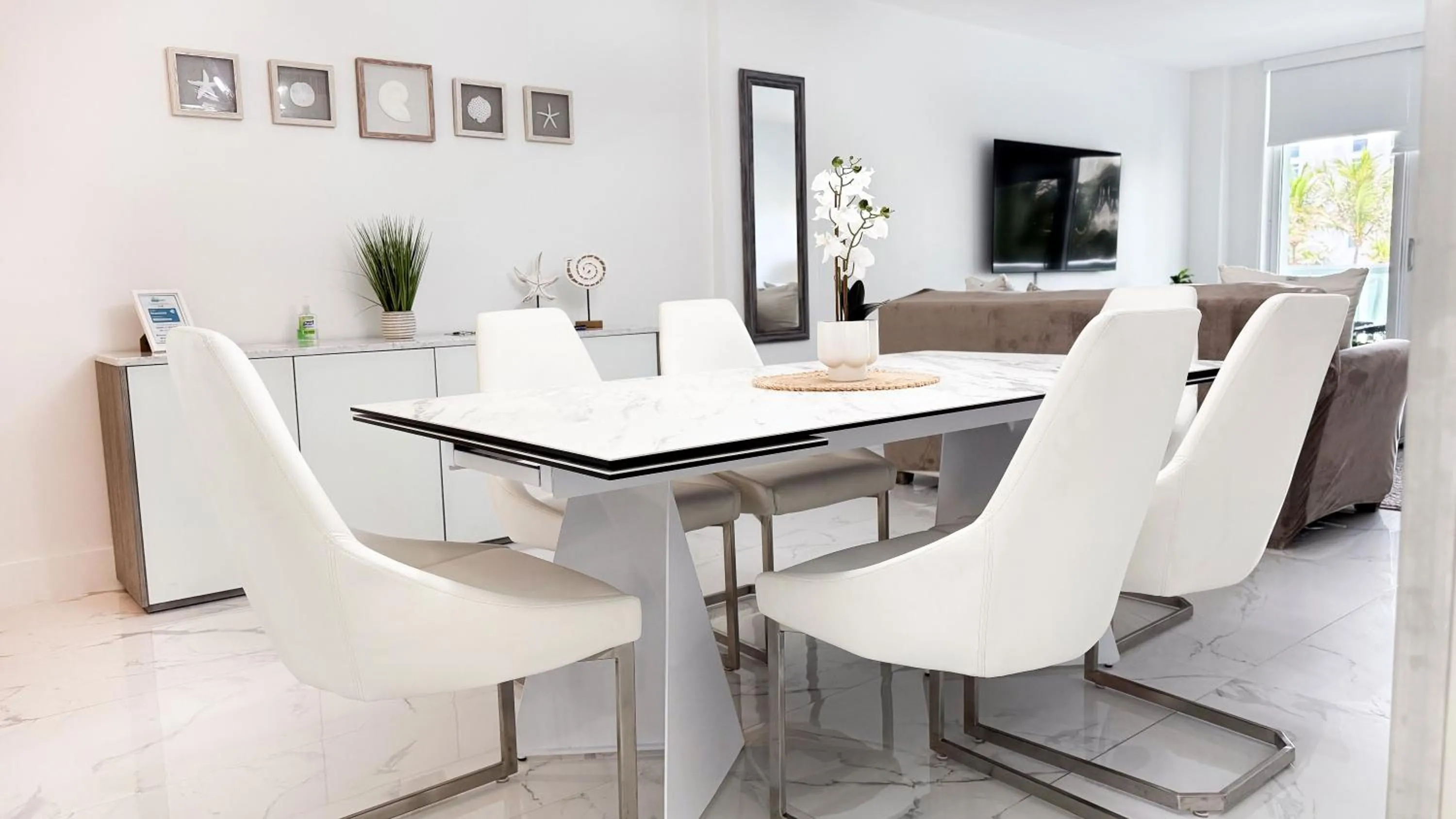 Living room in The Tides Apartments on the beach