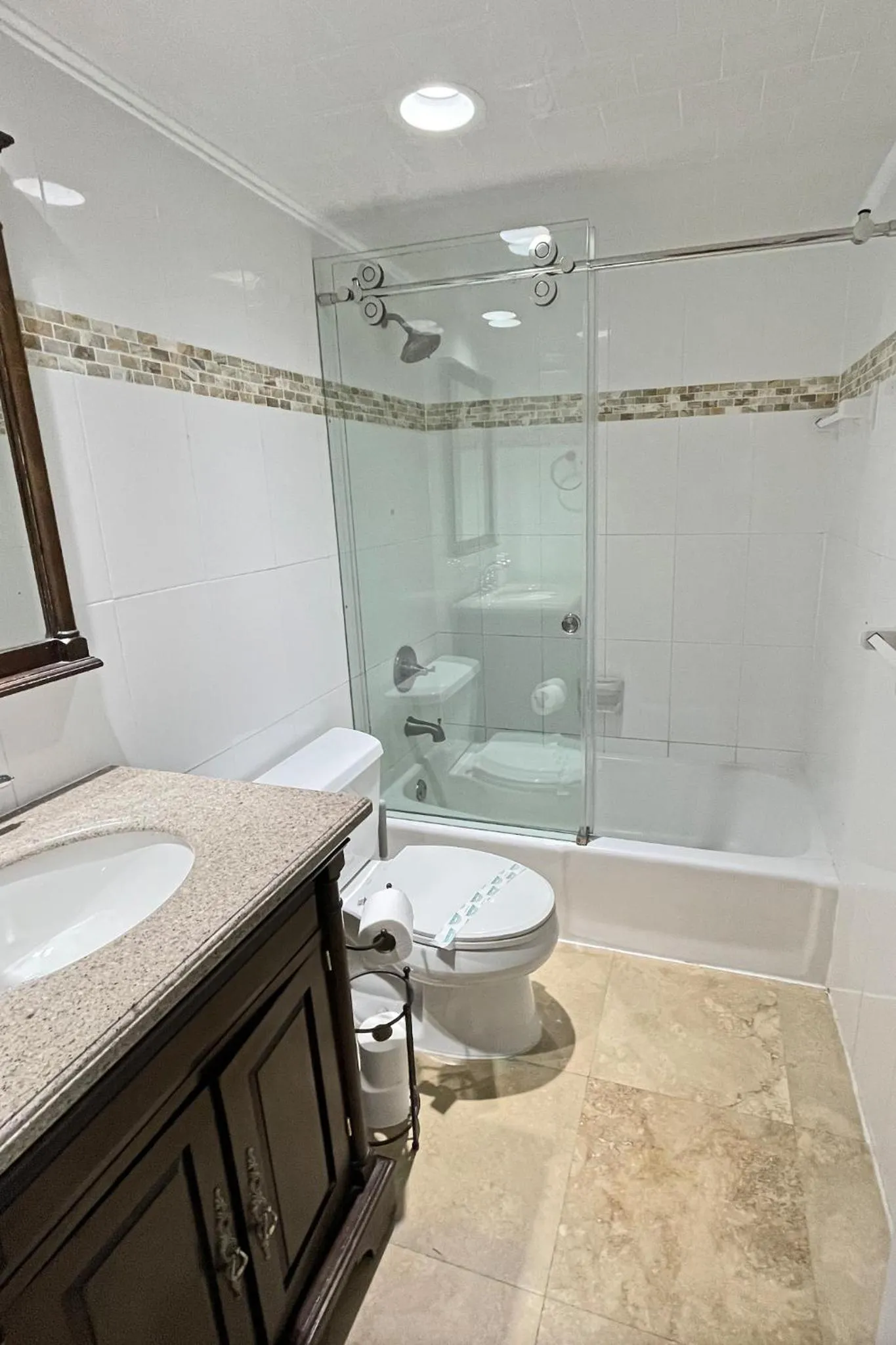 Bathroom in The Tides Apartments on the beach