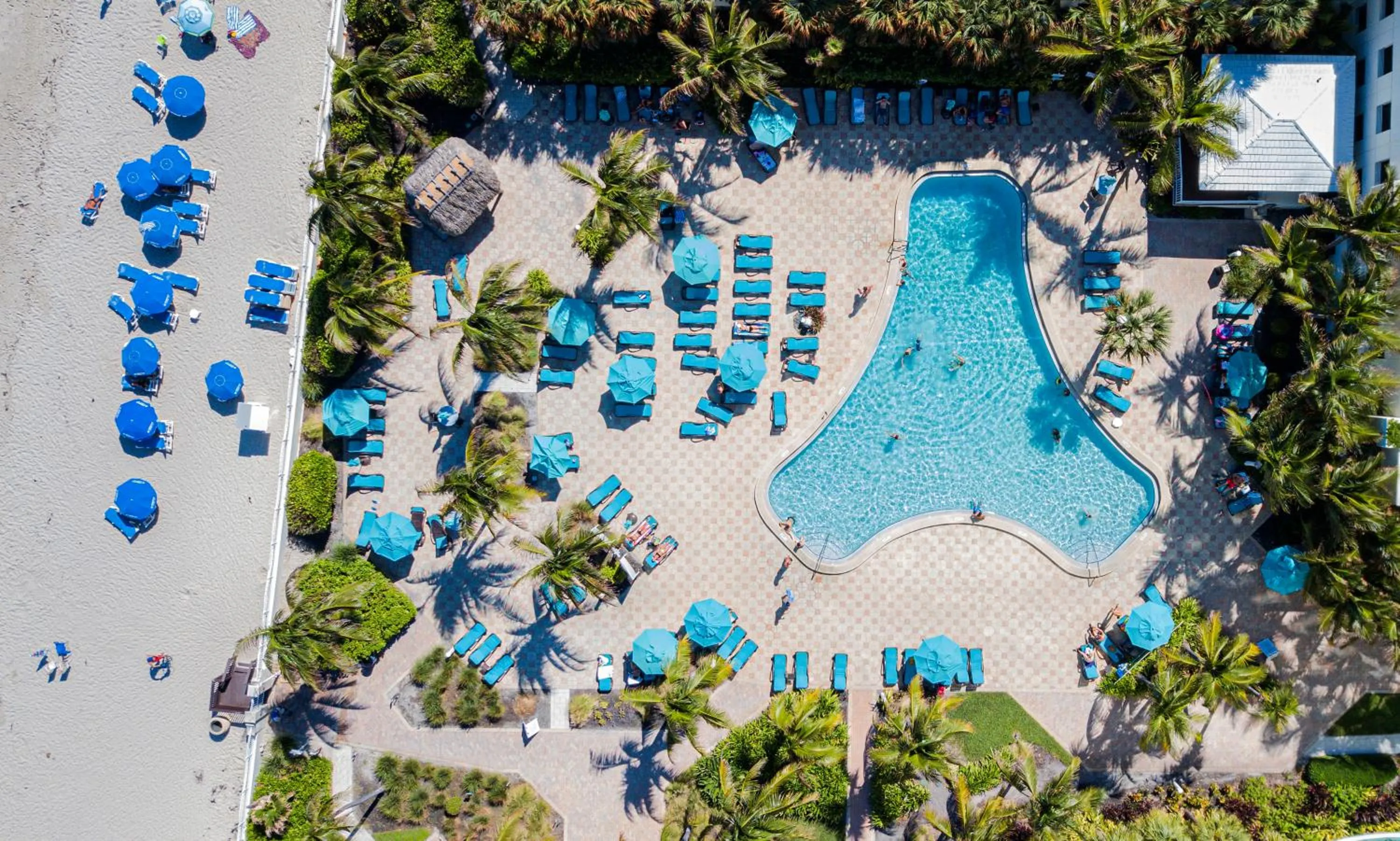 Bird's eye view in The Tides Apartments on the beach