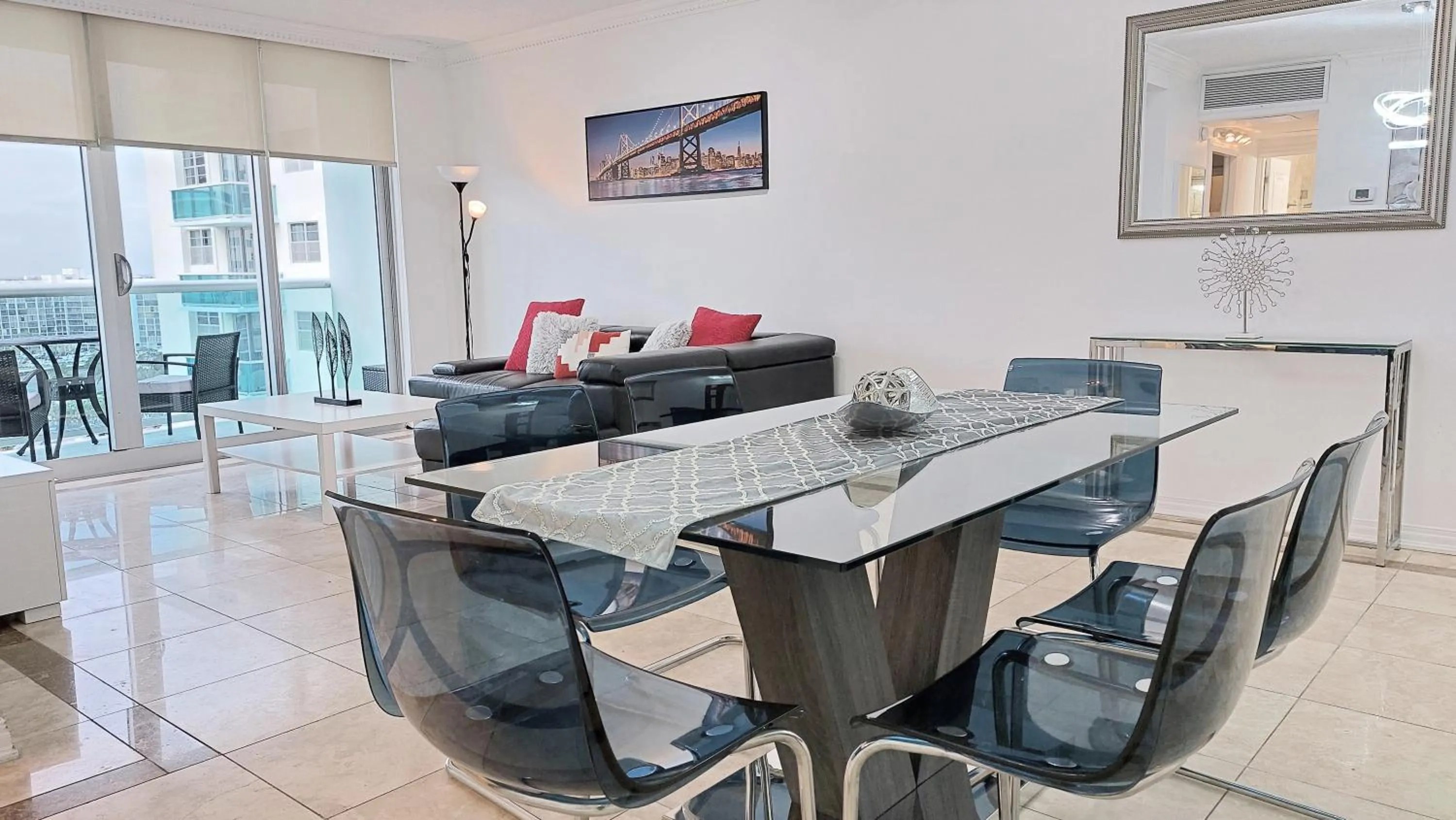 Living room in The Tides Apartments on the beach