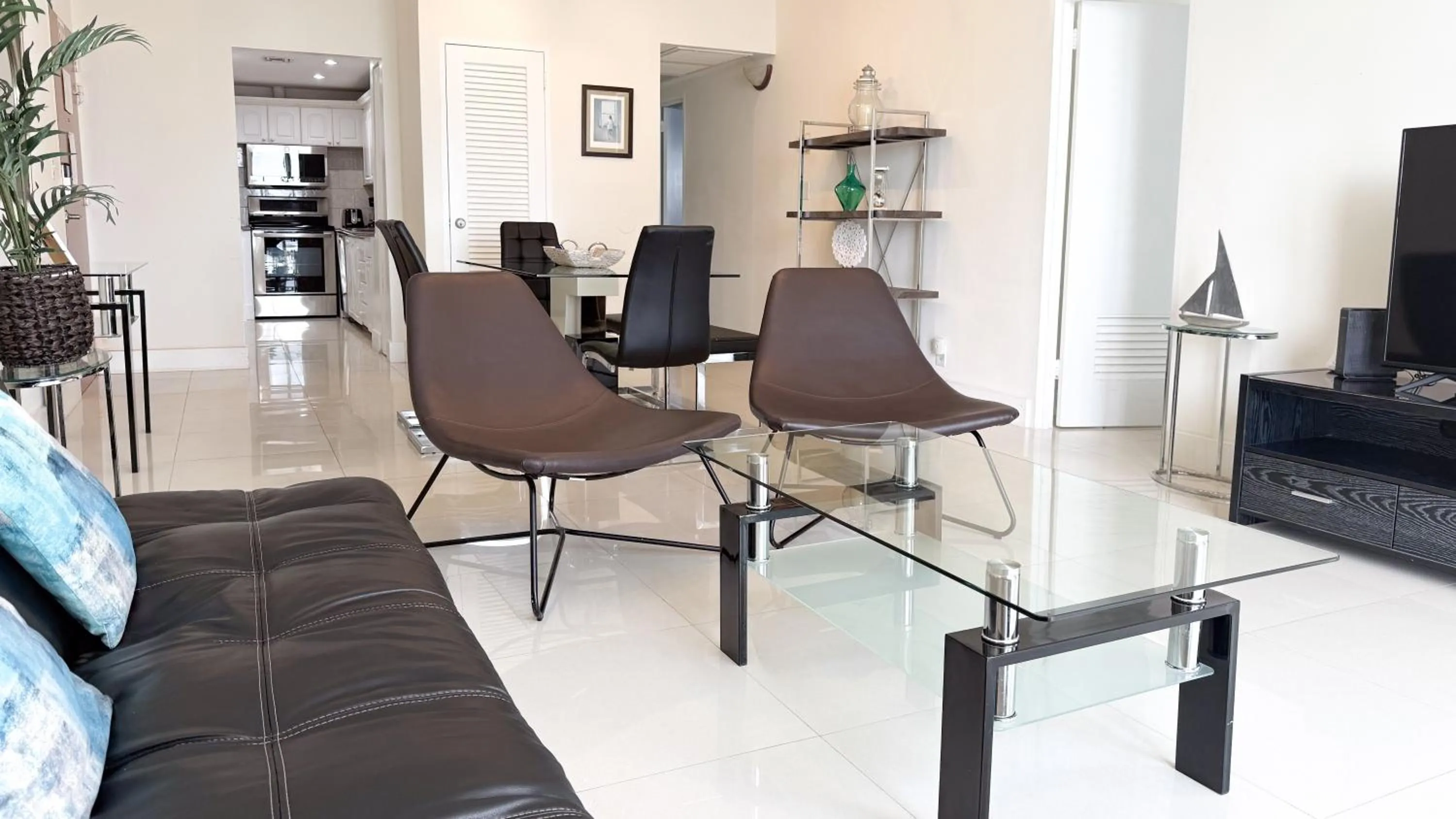 Living room in The Tides Apartments on the beach