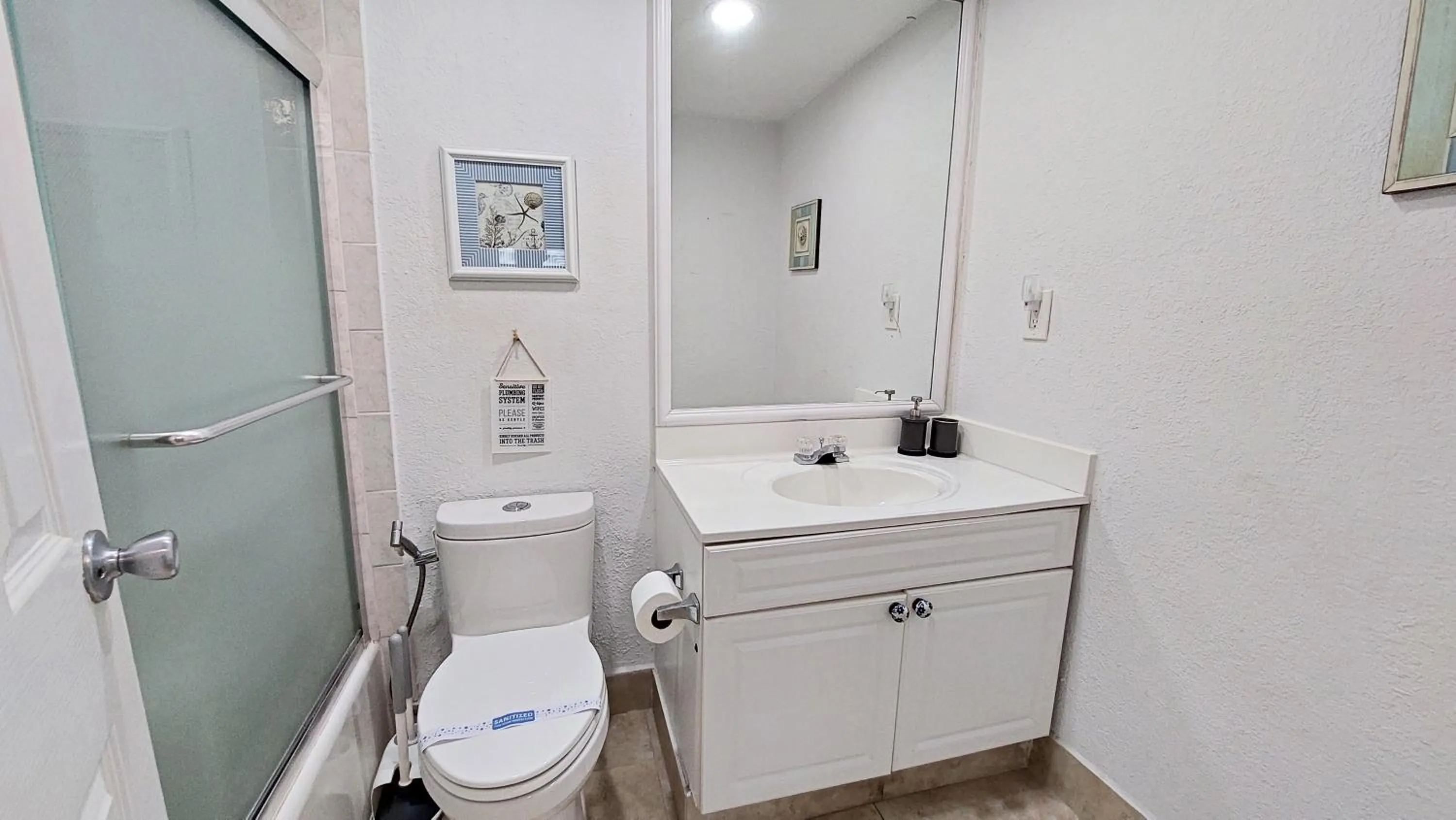 Bathroom in The Tides Apartments on the beach