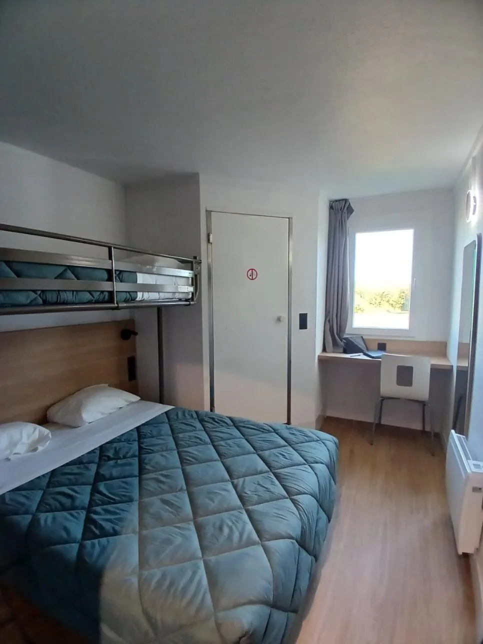 Bathroom, Bed in Premiere Classe Dunkerque Loon Plage