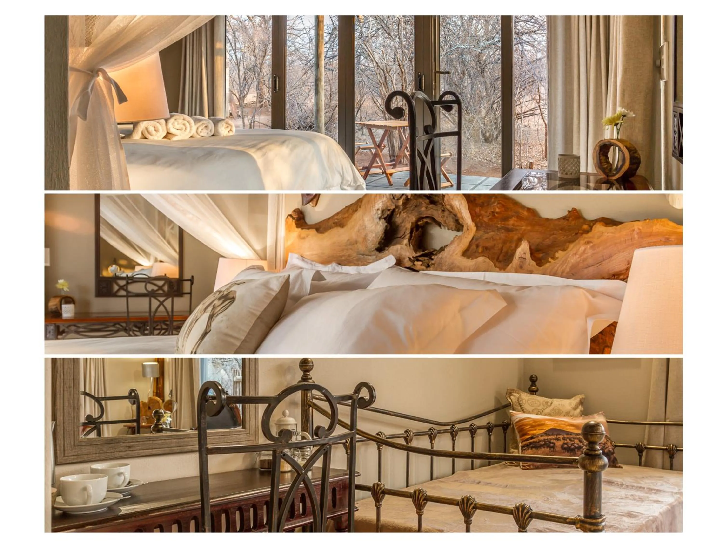 Decorative detail, Bed in Ukuthula Bush Lodge