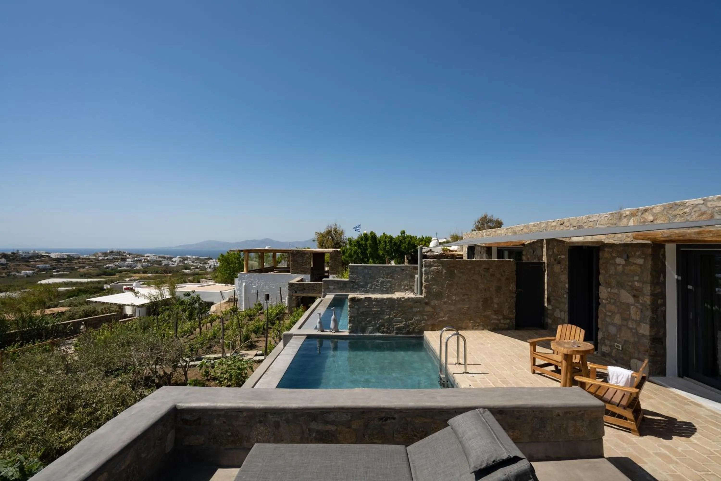 Swimming pool in Ikies of Mykonos