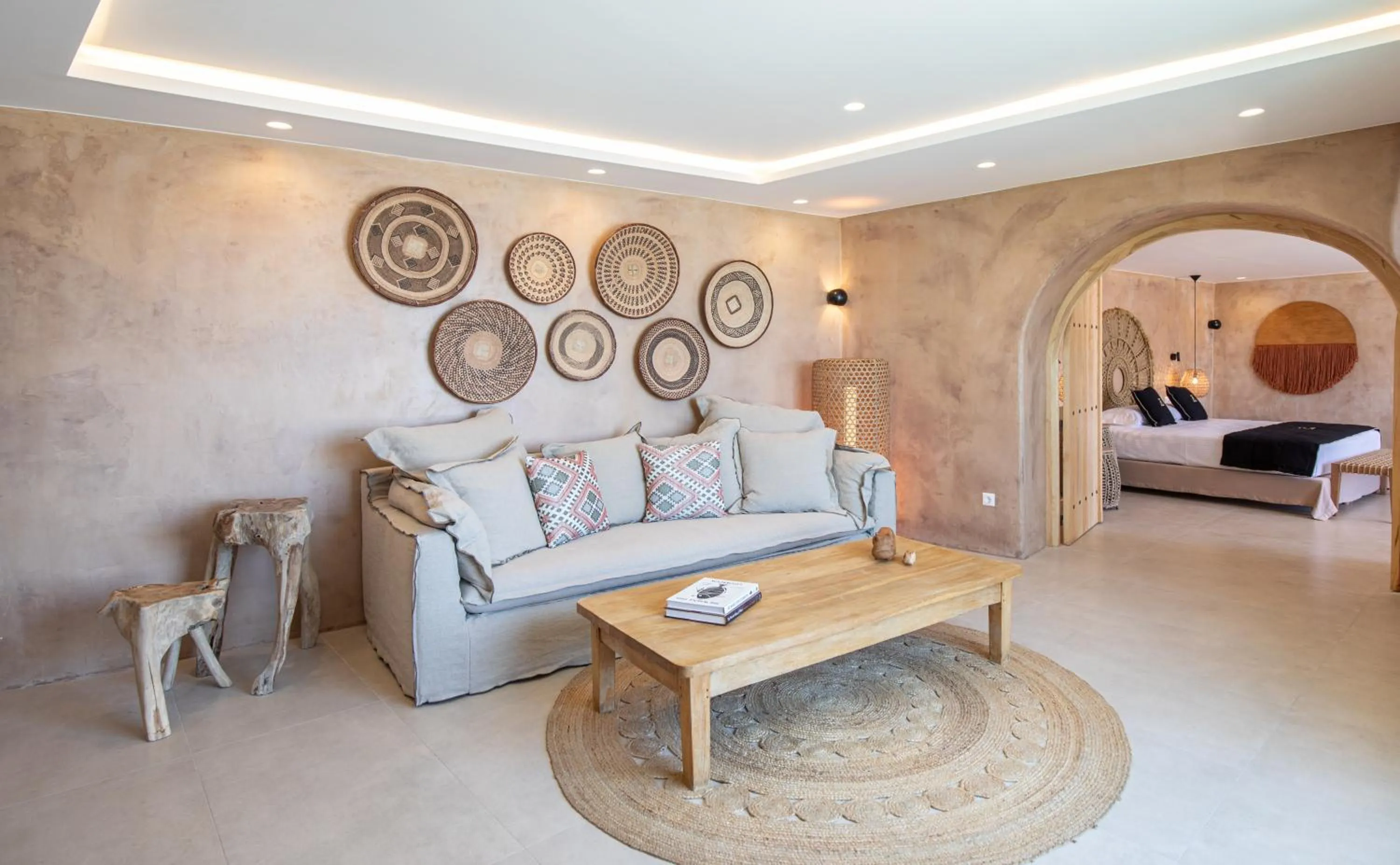 Seating area, Bed in Ikies of Mykonos