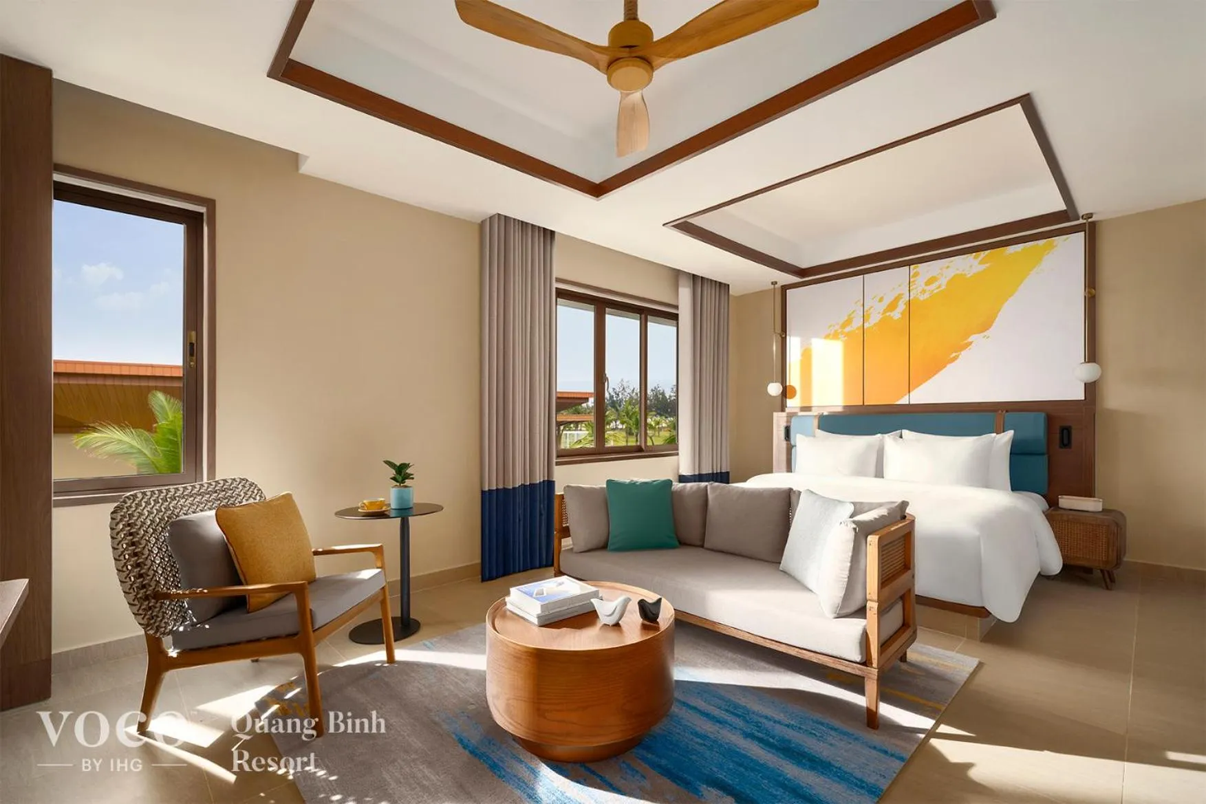 Living room, Bed in voco Quang Binh Resort by IHG