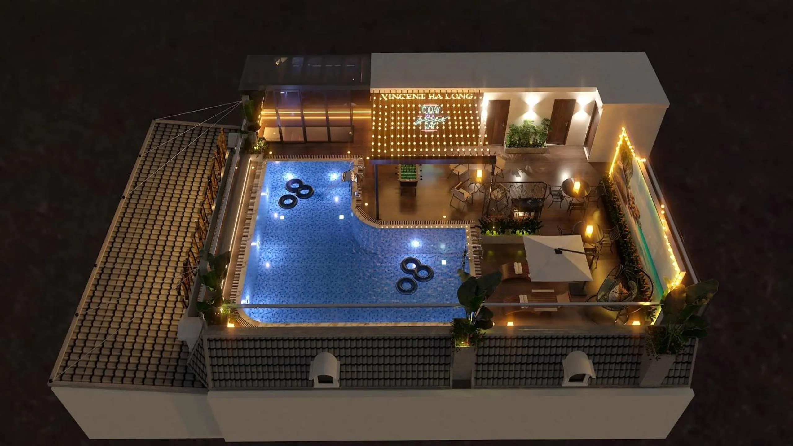 Swimming pool in Vincent Halong Hotel