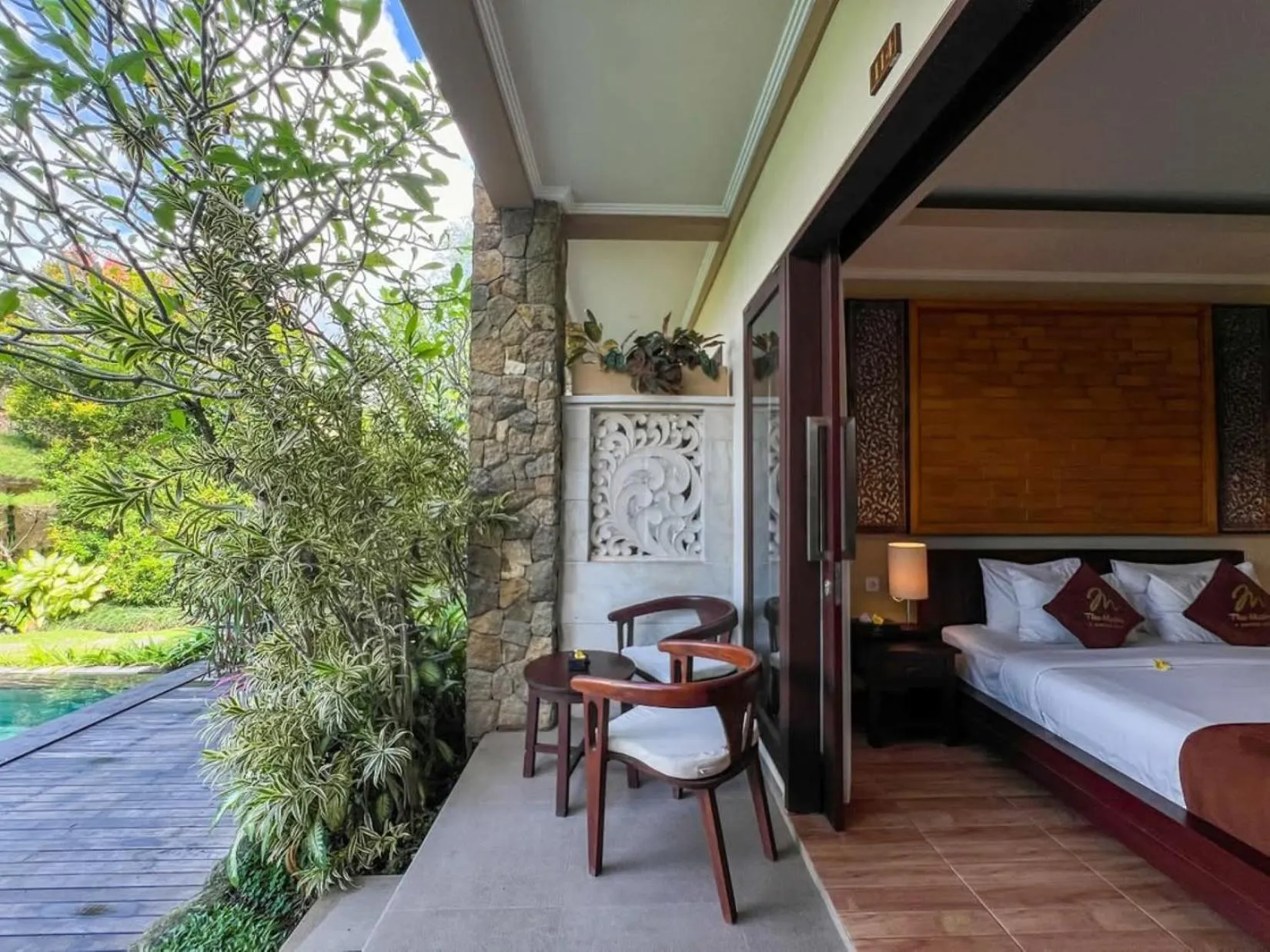 Balcony/Terrace, Bed in The Mudru Resort by GenuineHost