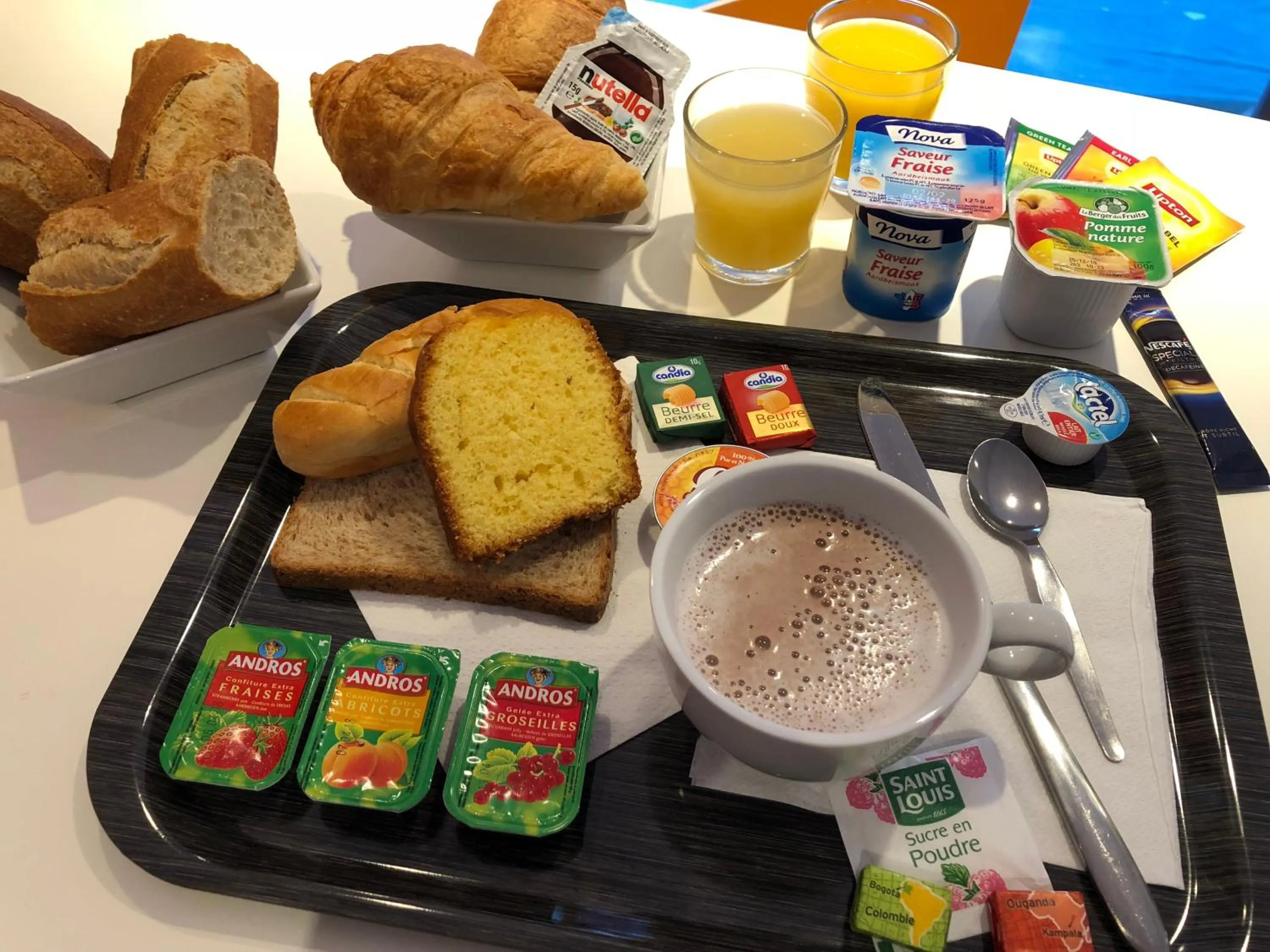 Continental breakfast in Premiere Classe Perpignan Sud