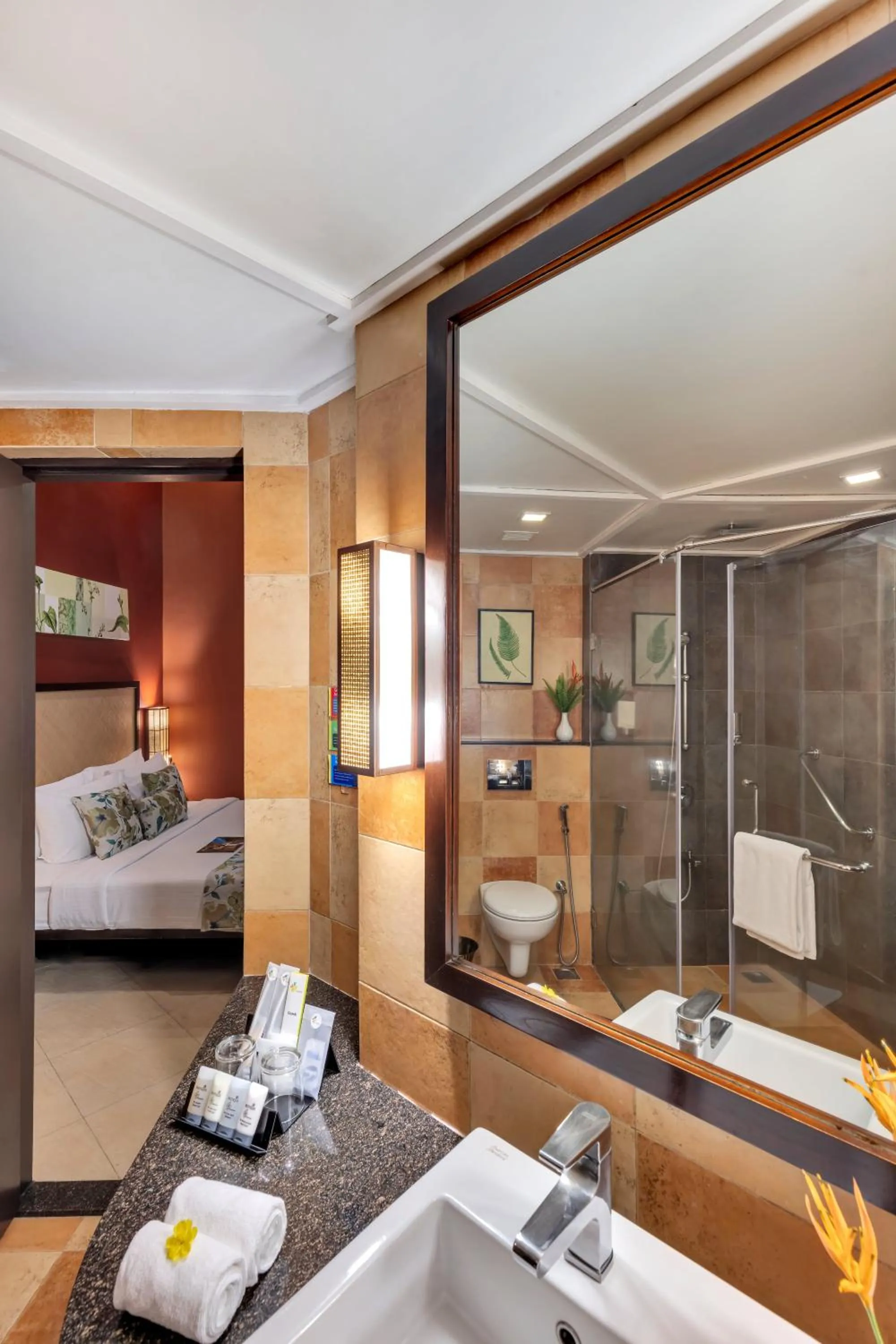 Bathroom, Bed in Club Mahindra Virajpet, Coorg