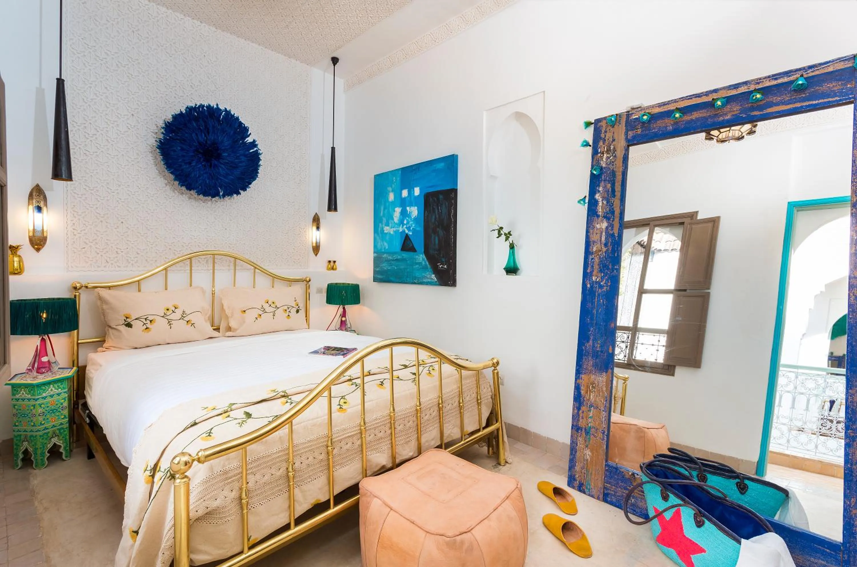 Bedroom, Bed in Riad Lumière