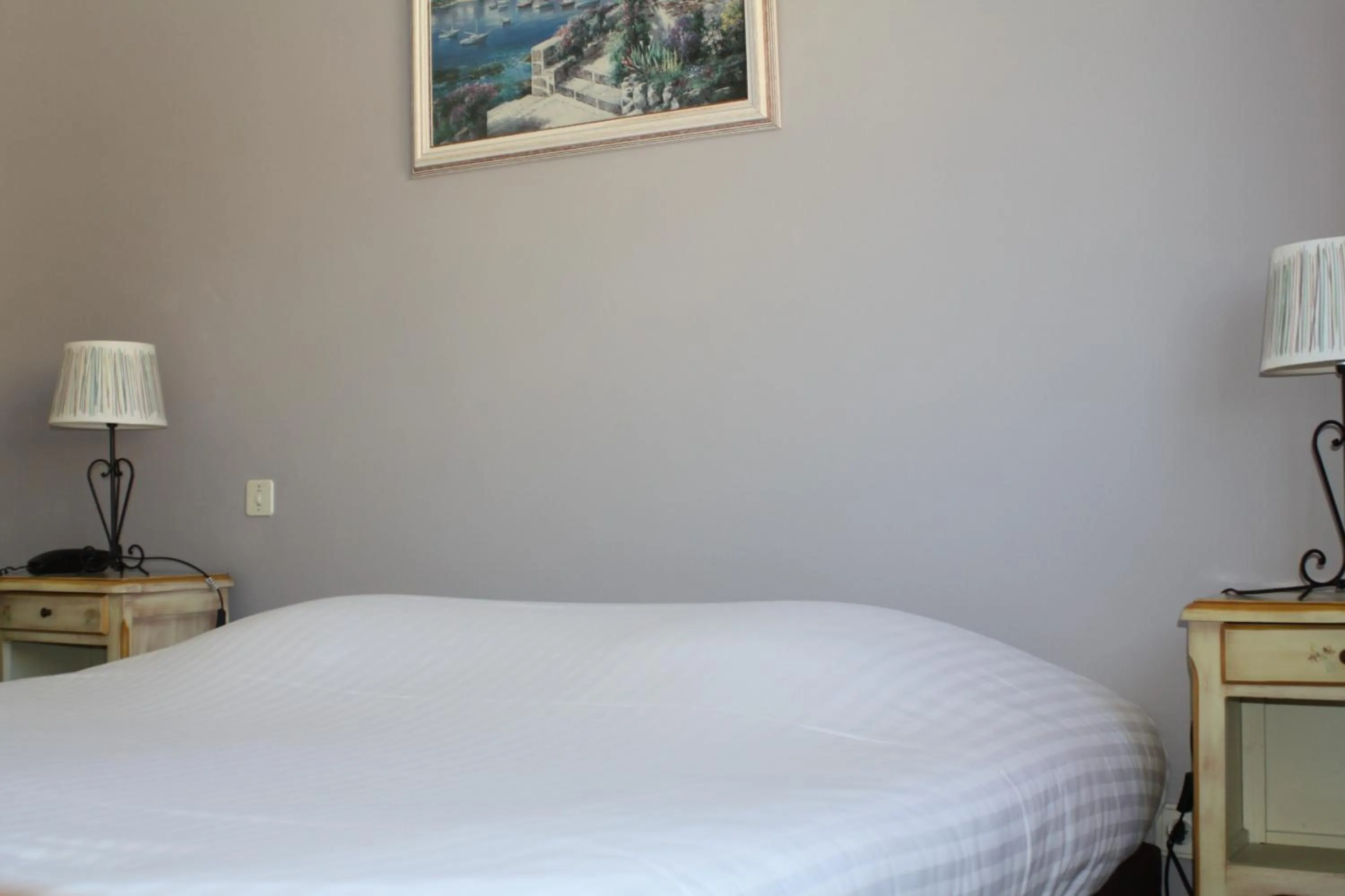 Bed in Logis Hotel du Midi