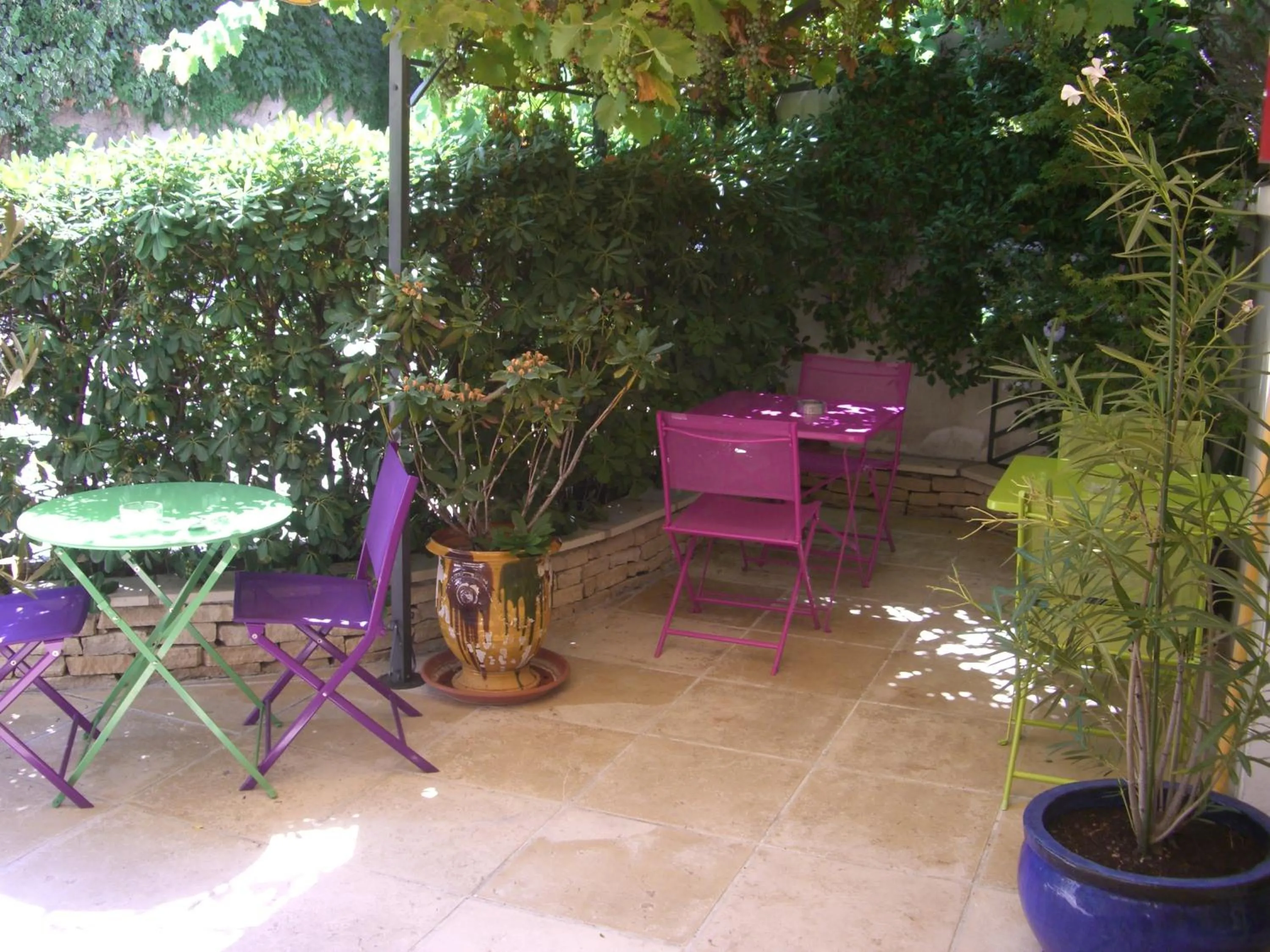 Patio in Logis Hotel du Midi