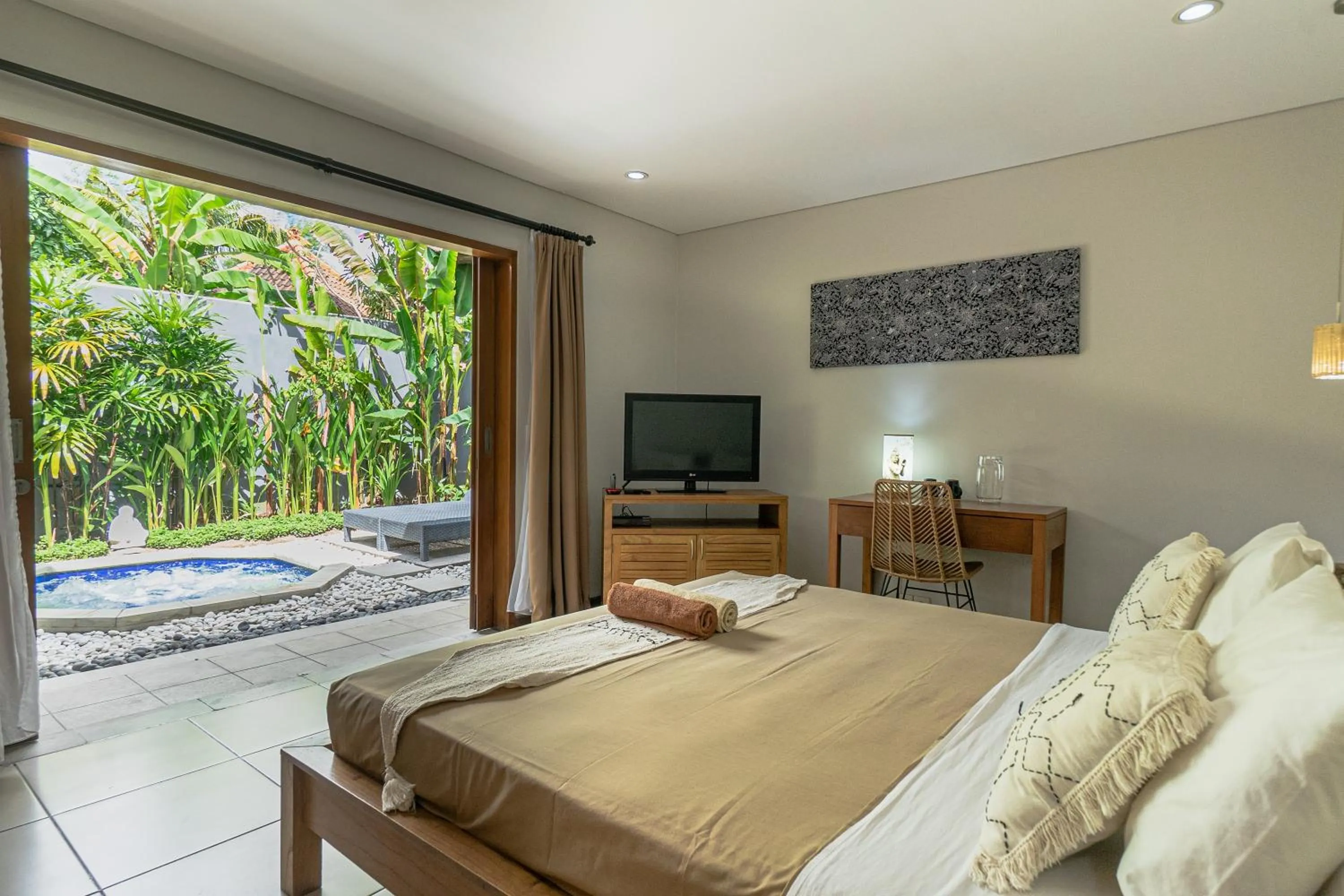 Bed in Balinea Holiday Home