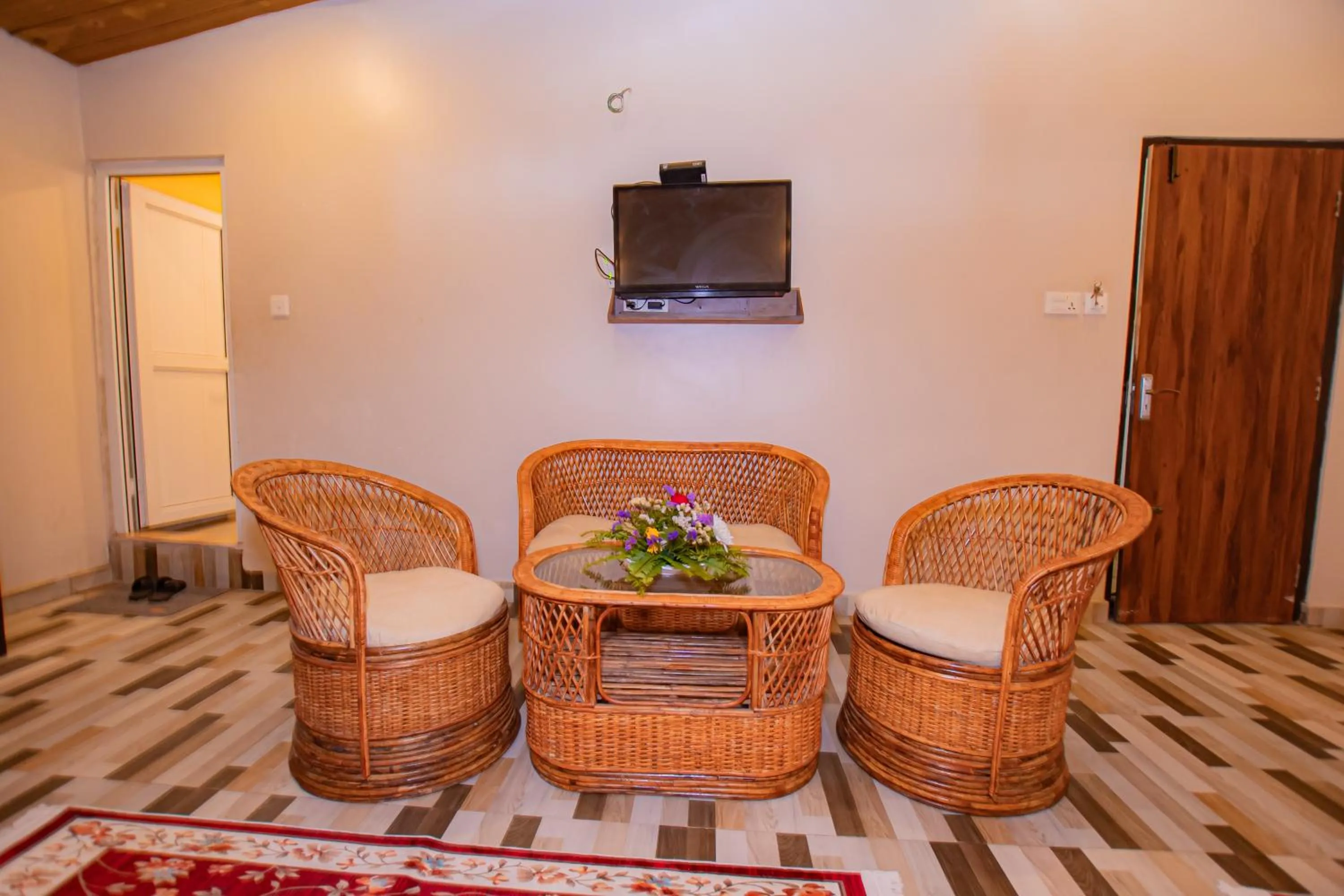 Seating area in Busy Bee Resort, Pokhara