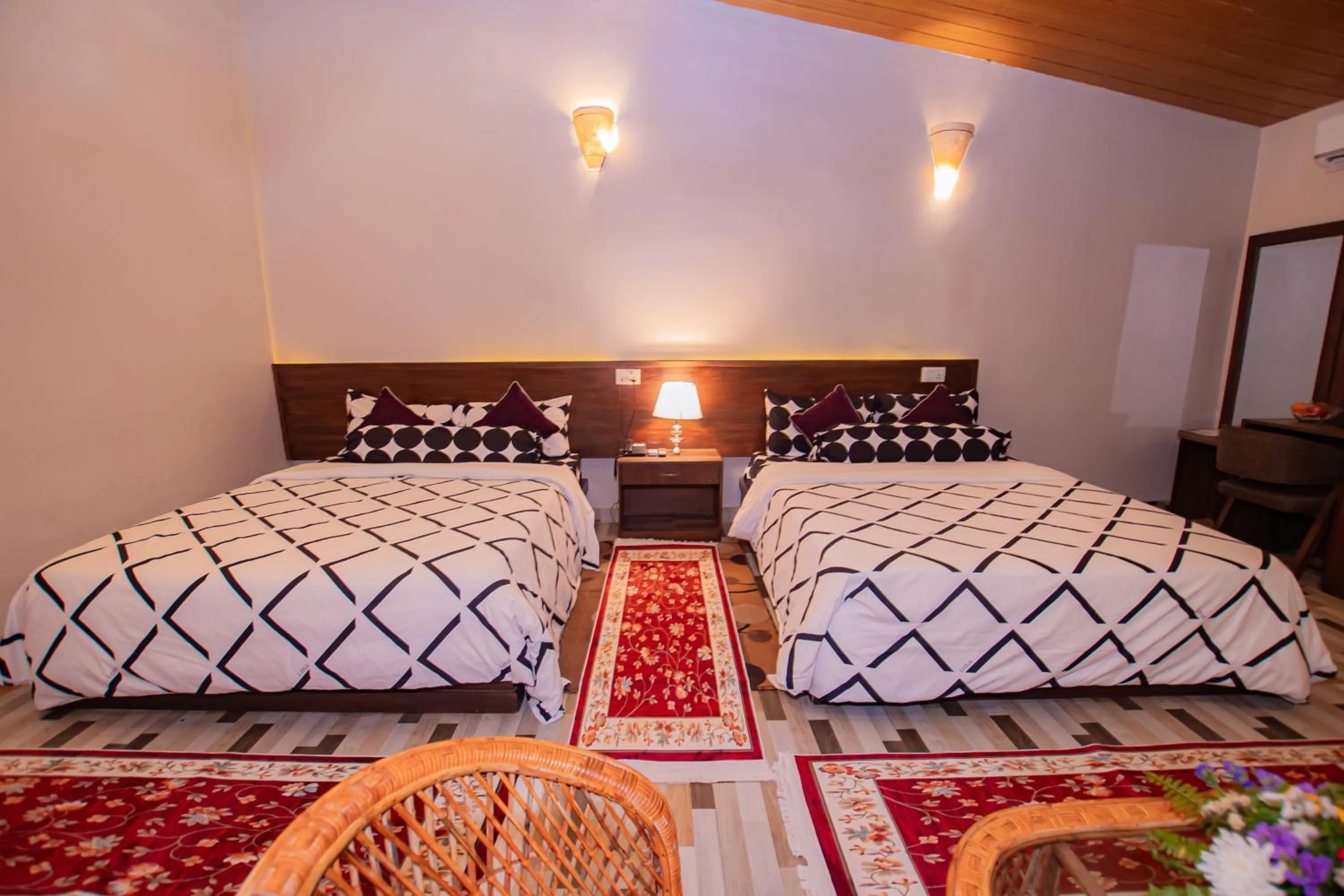Bed in Busy Bee Resort, Pokhara