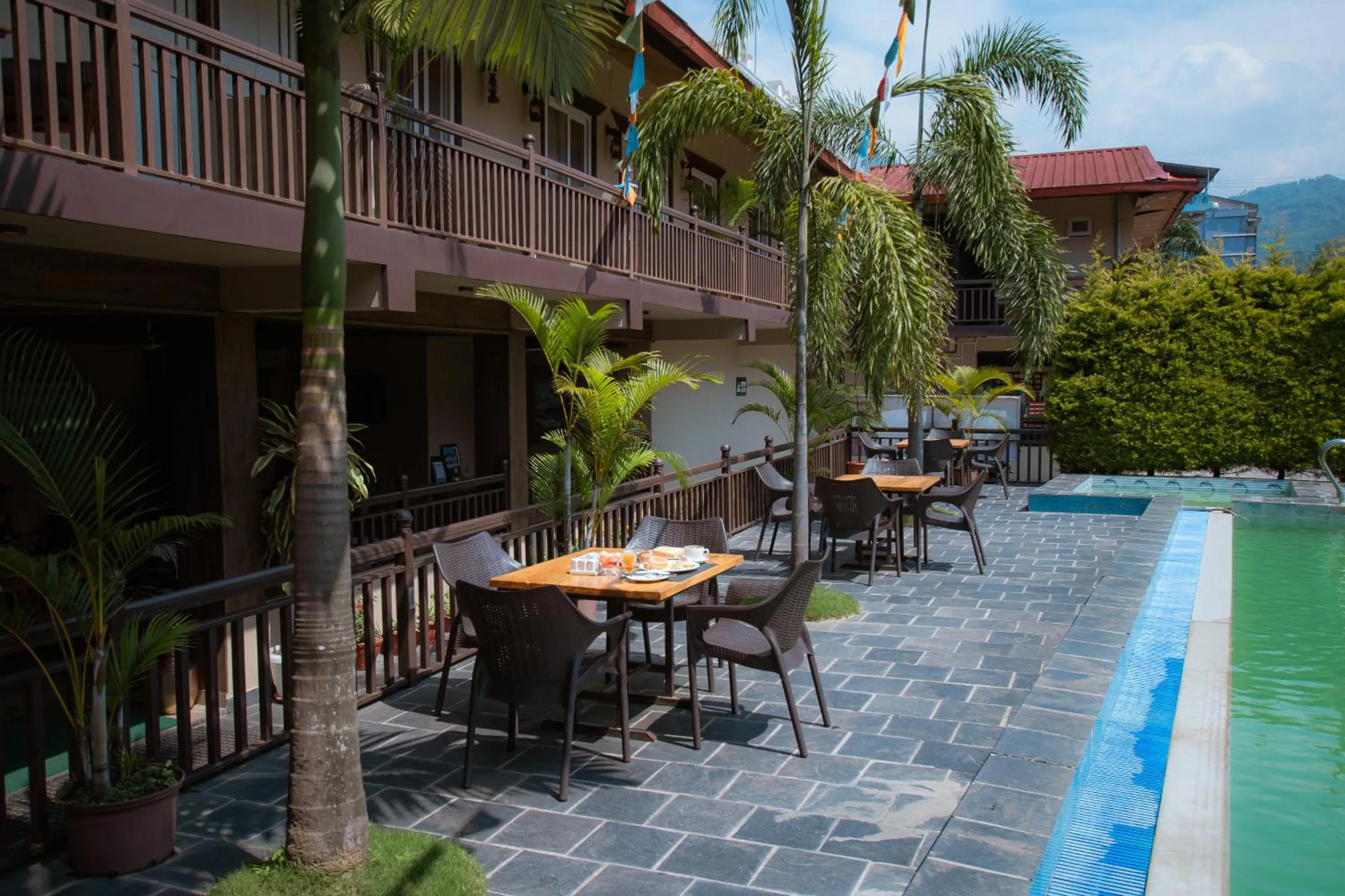 Pool view in Busy Bee Resort, Pokhara