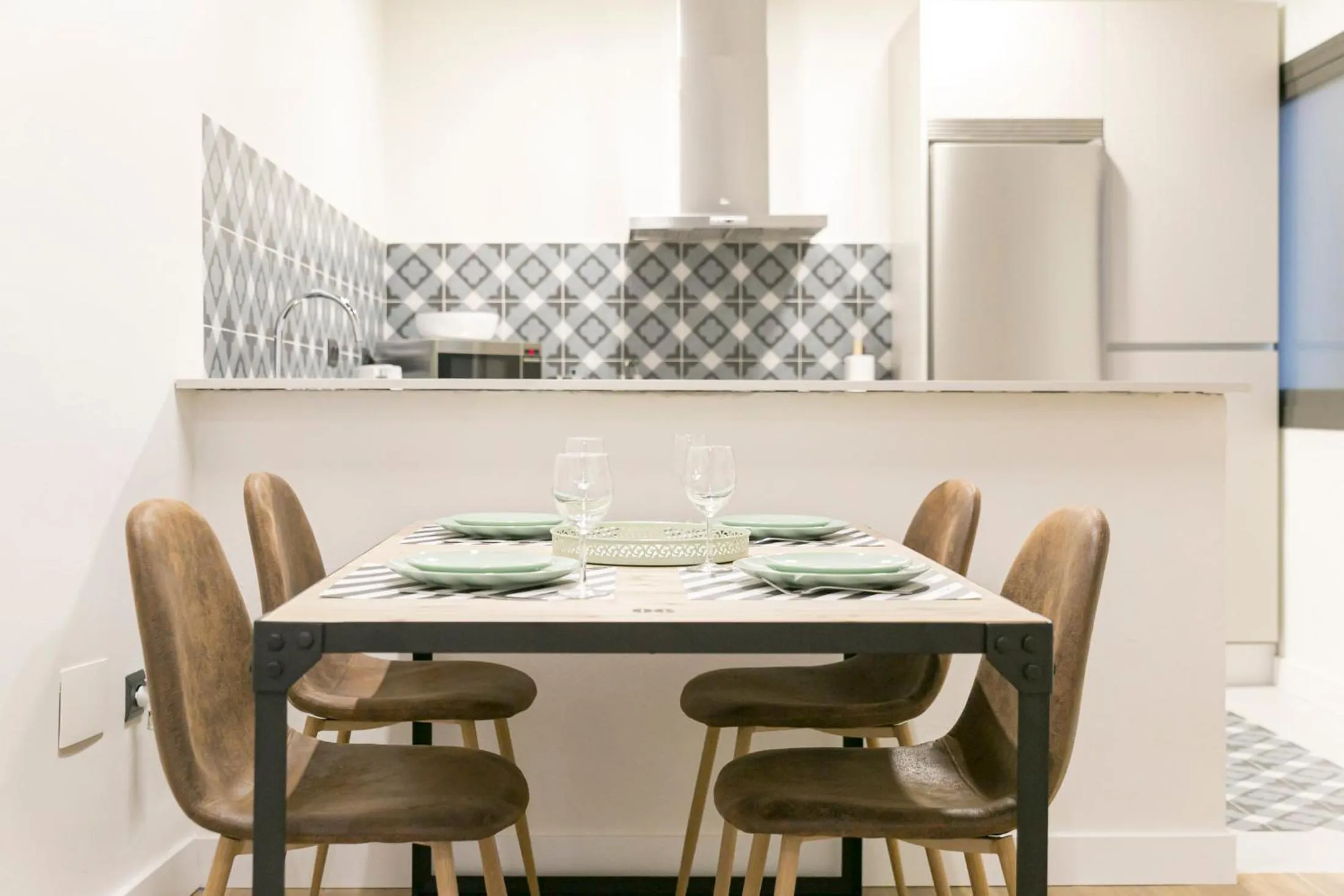 Kitchen or kitchenette in Aqua Apartments Málaga