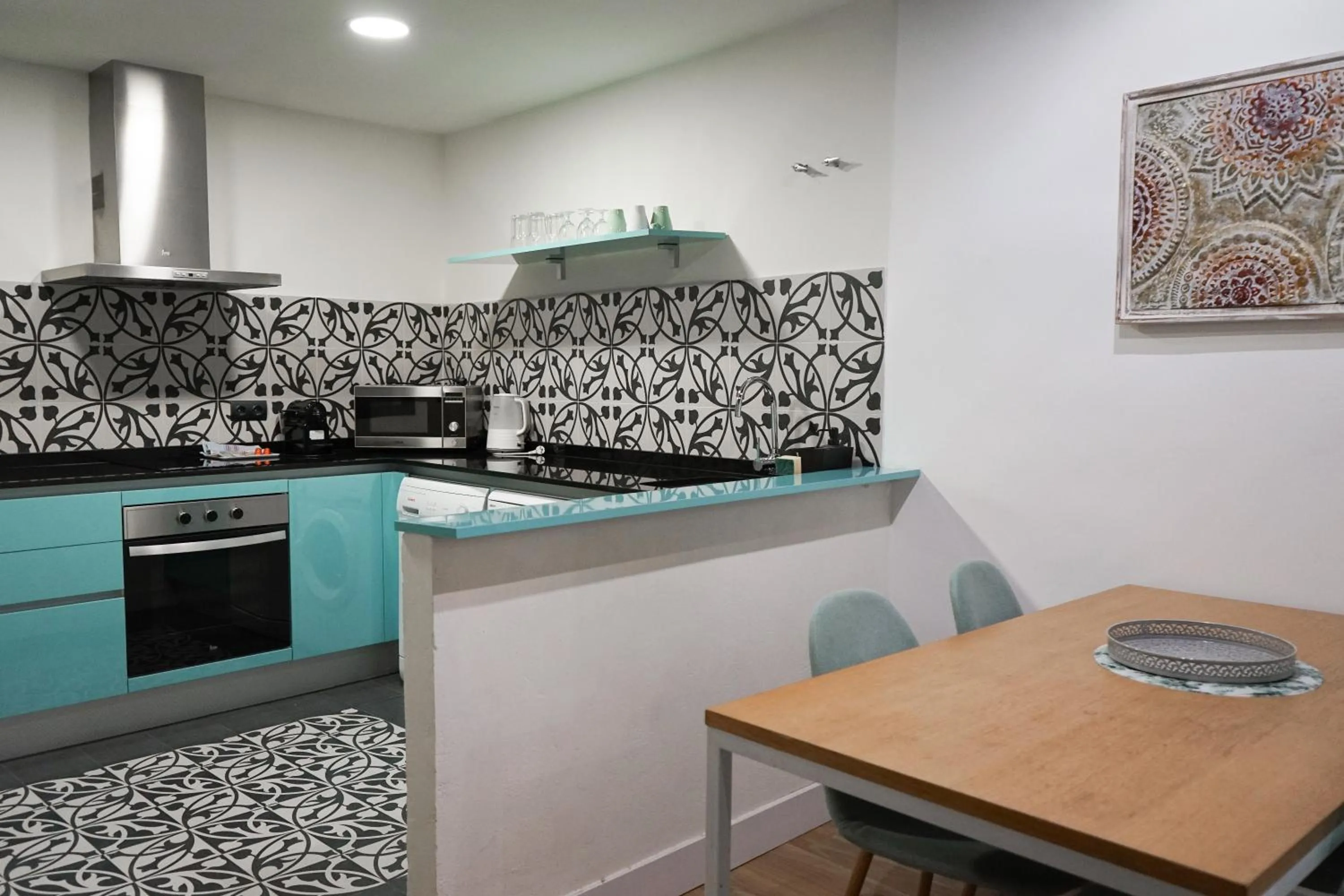 kitchen in Aqua Apartments Málaga