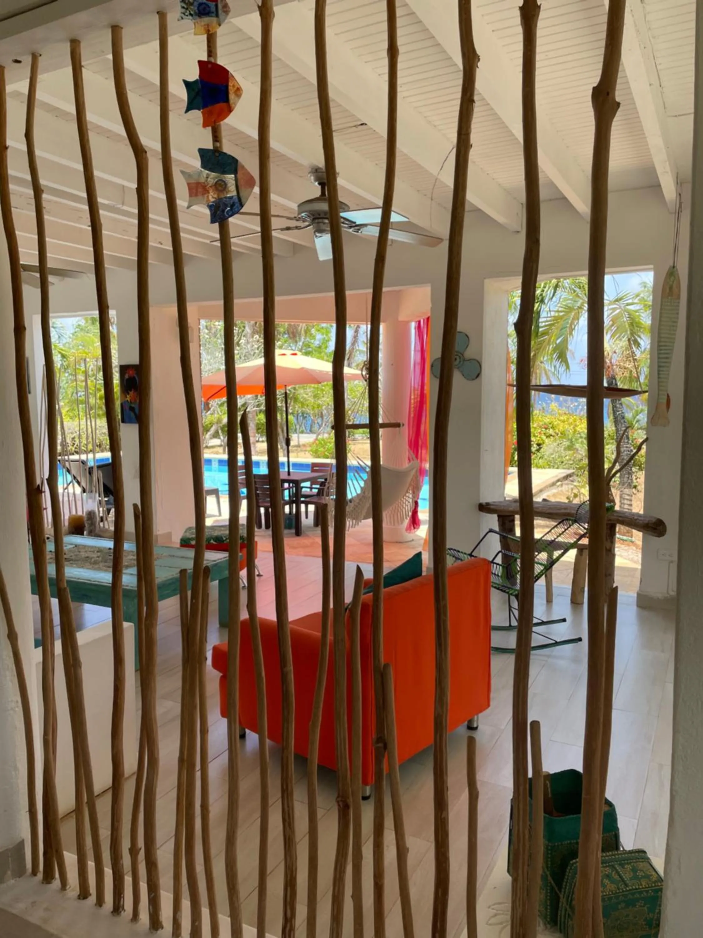 Seating area in Casa de las Flores tropical