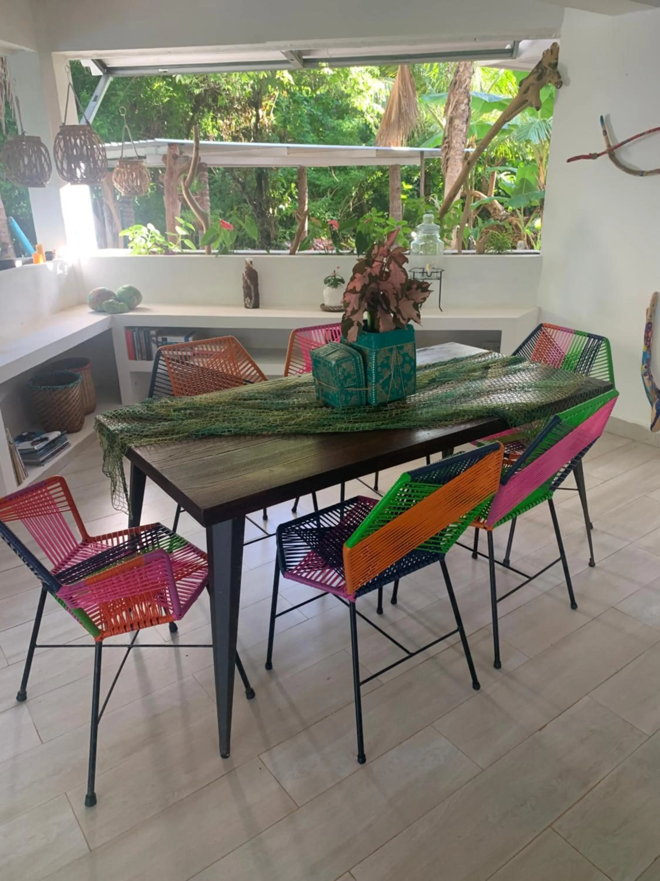 Seating area in Casa de las Flores tropical