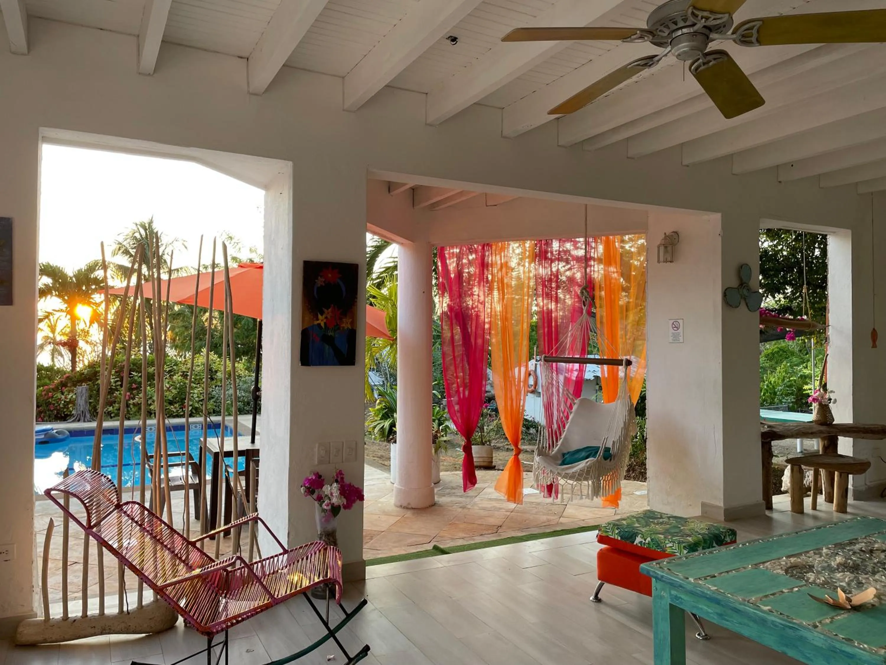 Pool view in Casa de las Flores tropical