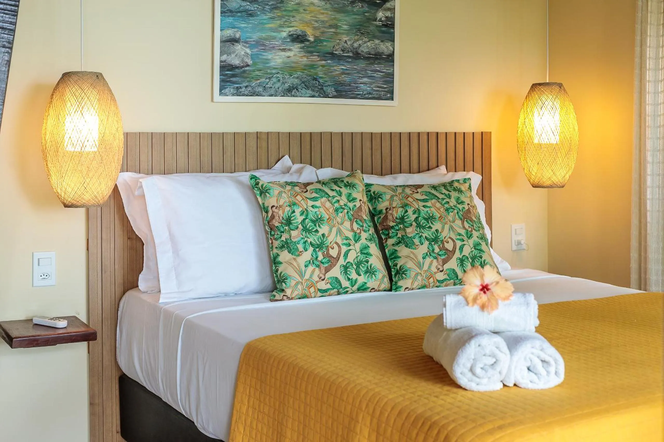 Bed in Pousada Lagamar